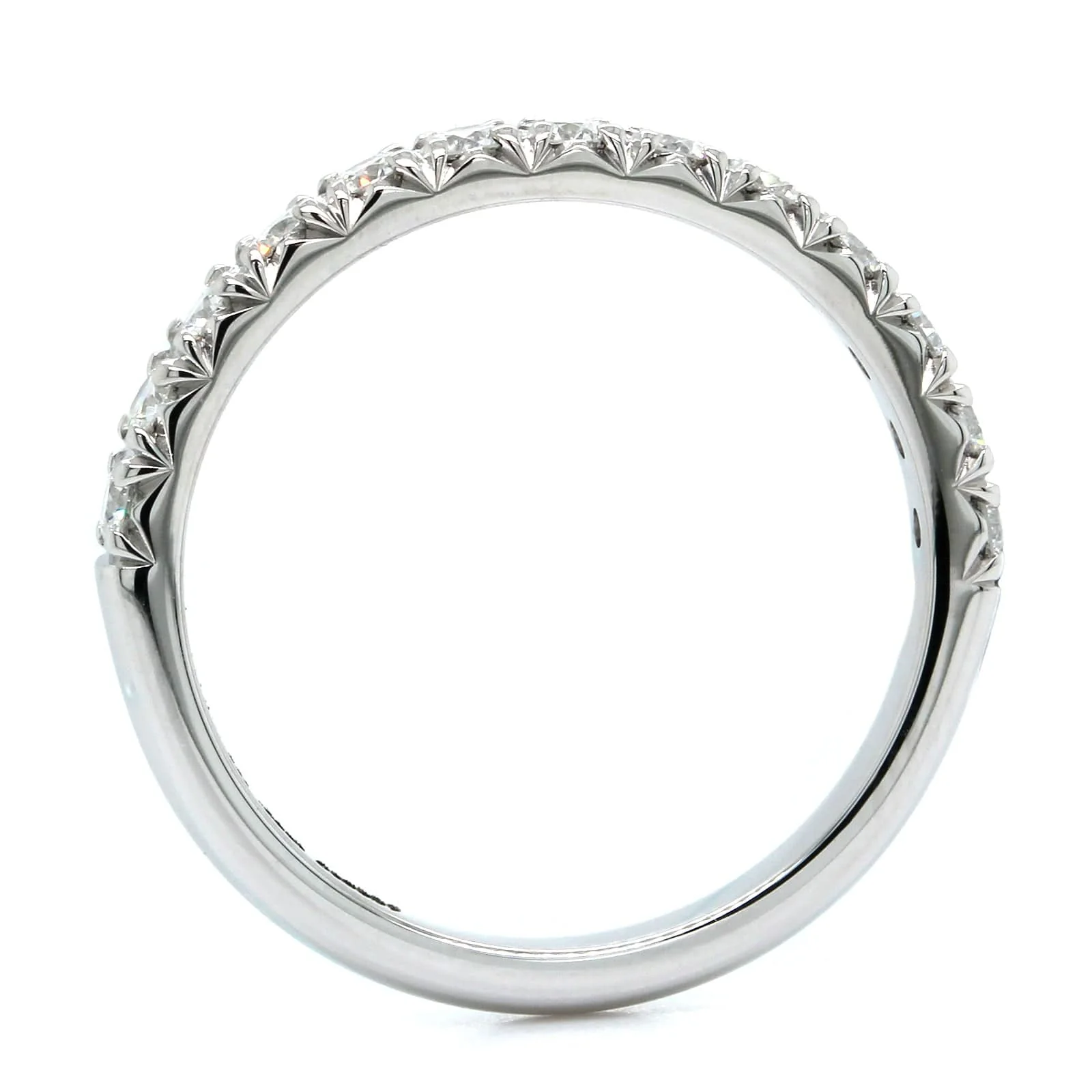 18K White Gold Shared Prong Diamond Band - Image 3