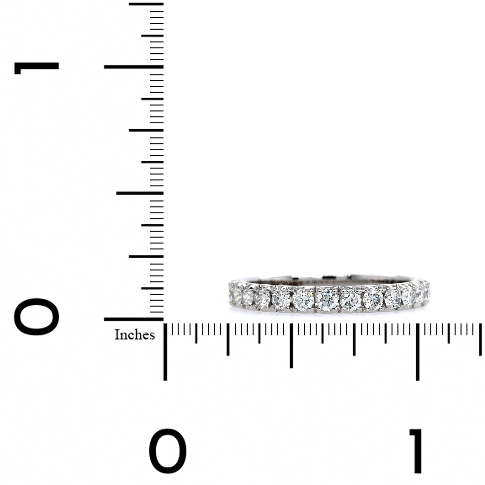 18K White Gold Shared Prong Diamond Band - Image 4