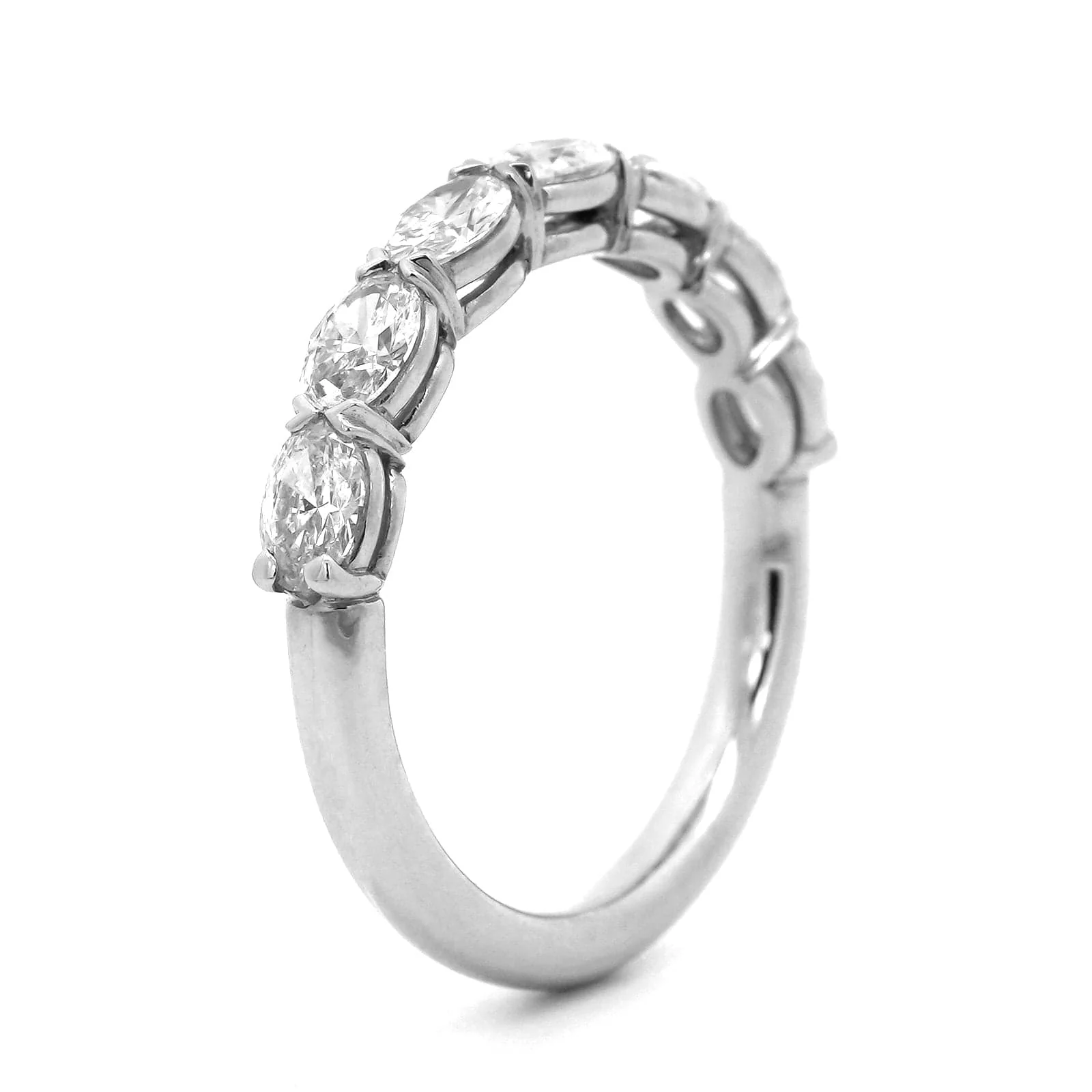 Platinum Grand Aire 7 Stone Oval Shaped Diamond Band - Image 2