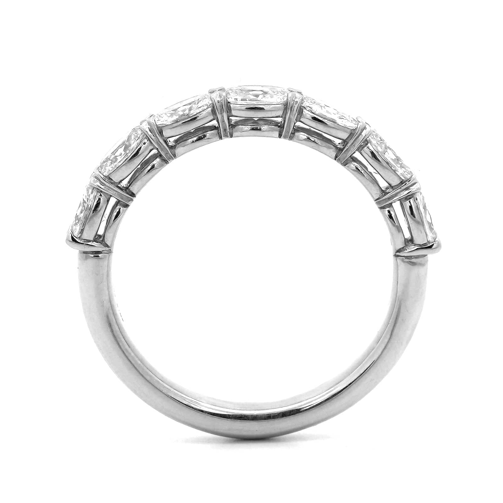 Platinum Grand Aire 7 Stone Oval Shaped Diamond Band - Image 3