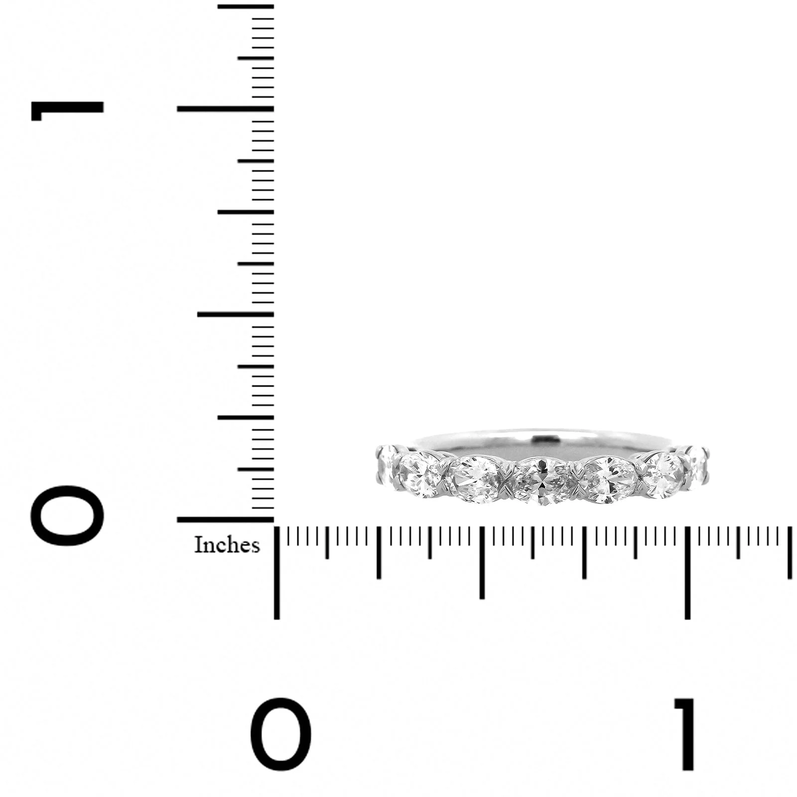 Platinum Grand Aire 7 Stone Oval Shaped Diamond Band - Image 4