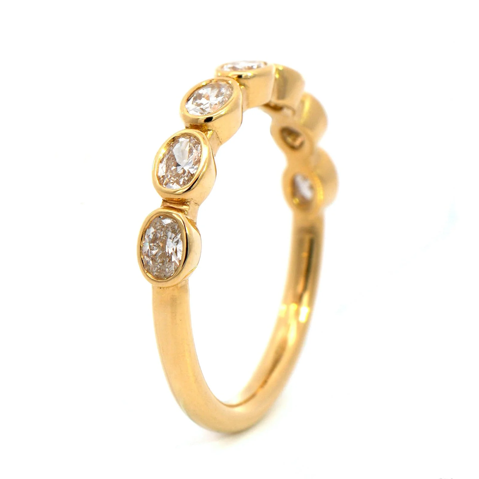 18K Yellow Gold Bezel Set Diamond Band - Image 2