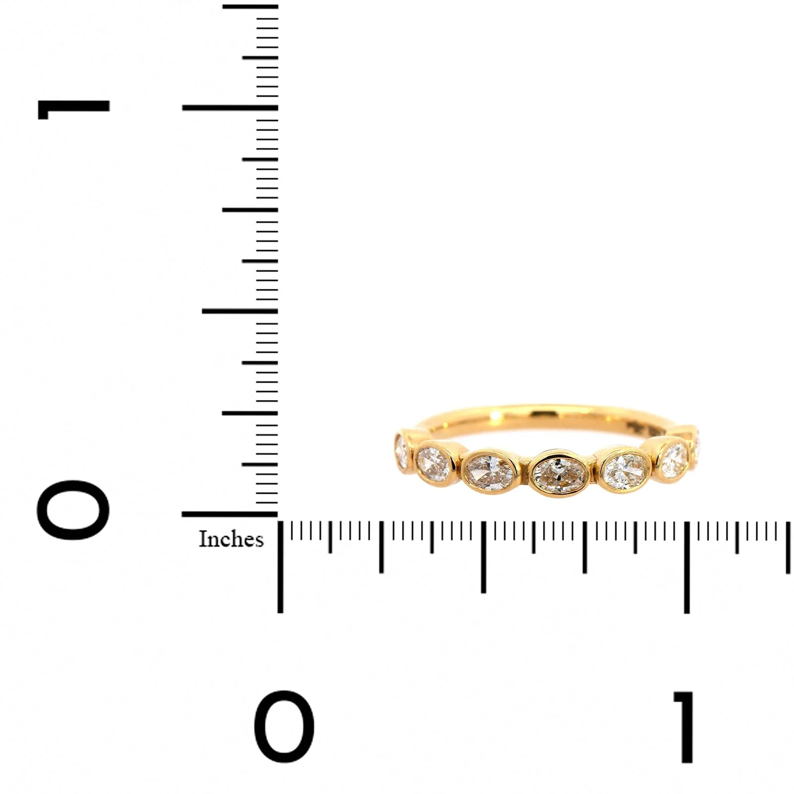 18K Yellow Gold Bezel Set Diamond Band - Image 4