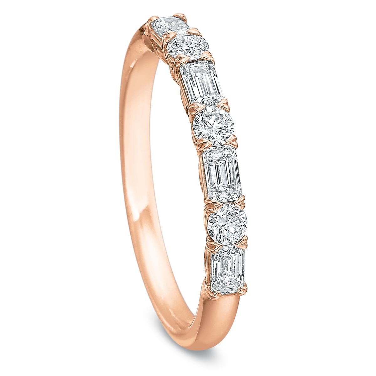 18K Rose Gold Diamond Shared Prong Band - Image 2