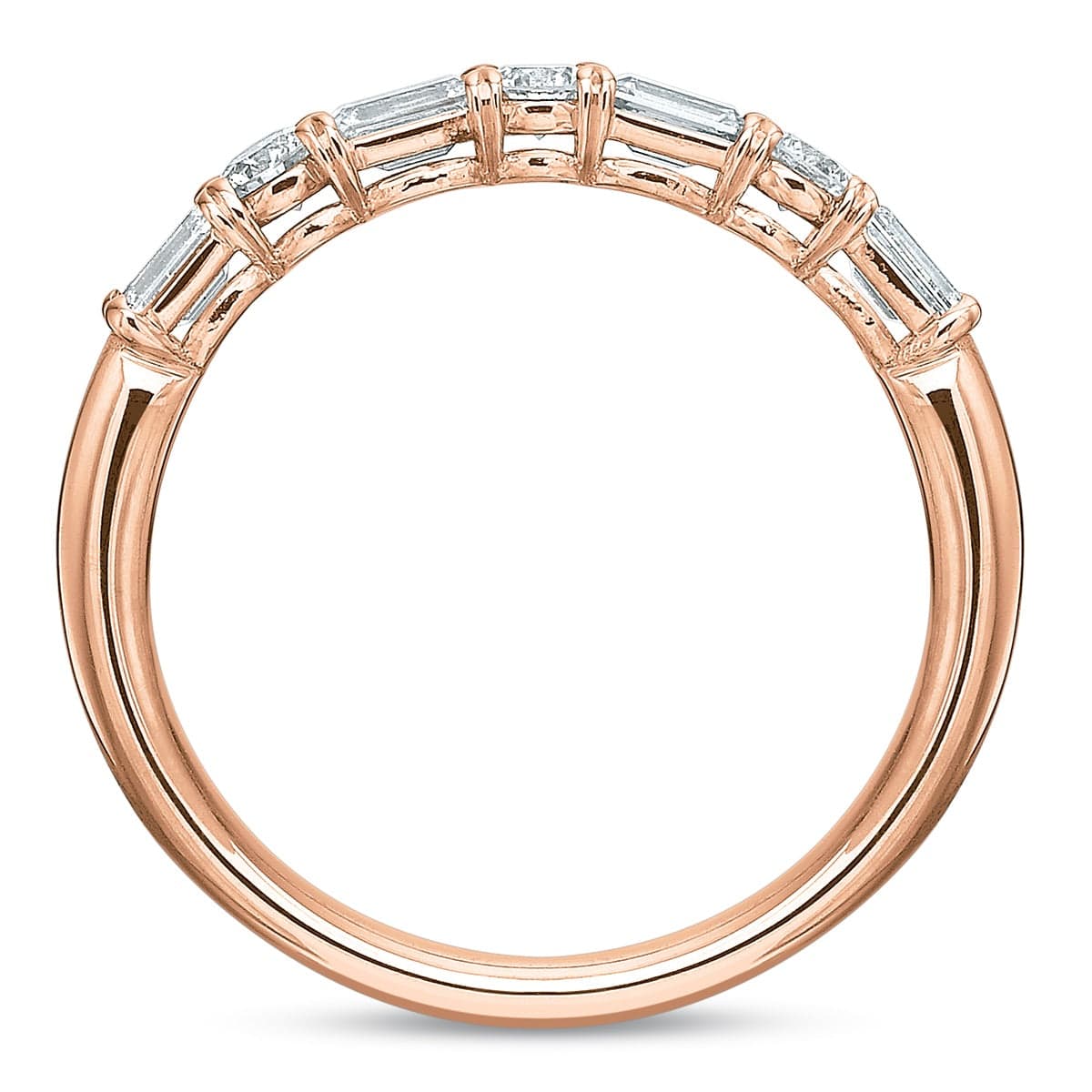 18K Rose Gold Diamond Shared Prong Band - Image 3