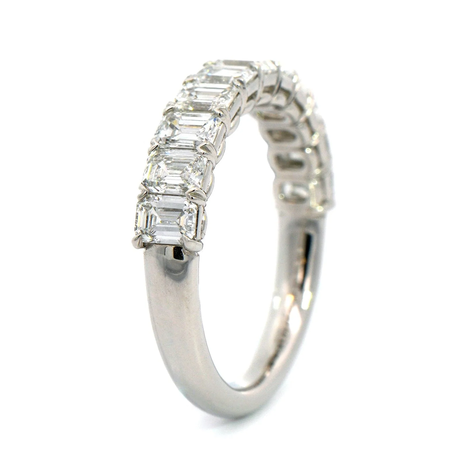 Platinum Grande Air Emerald Cut Diamond Band - Image 2
