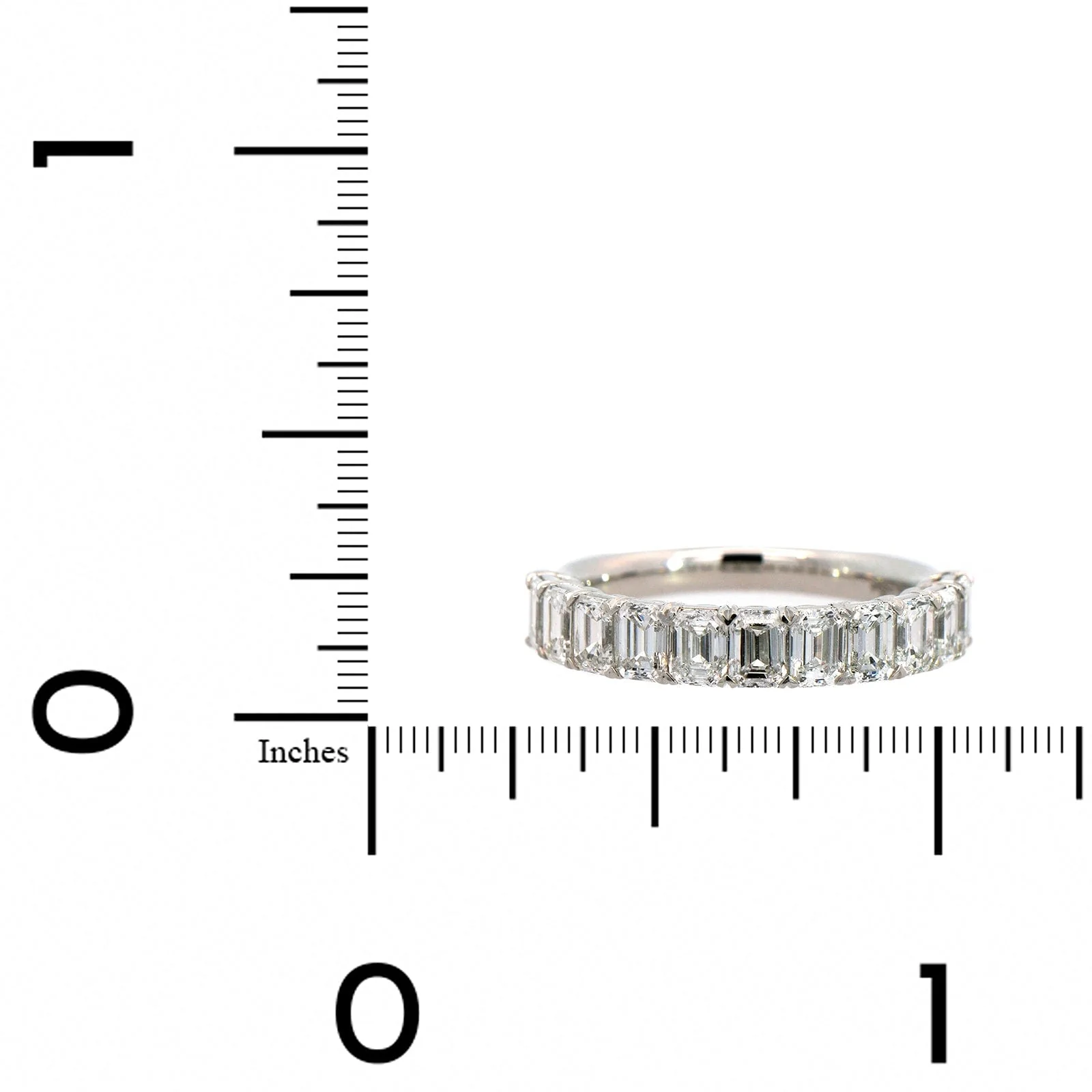 Platinum Grande Air Emerald Cut Diamond Band - Image 4