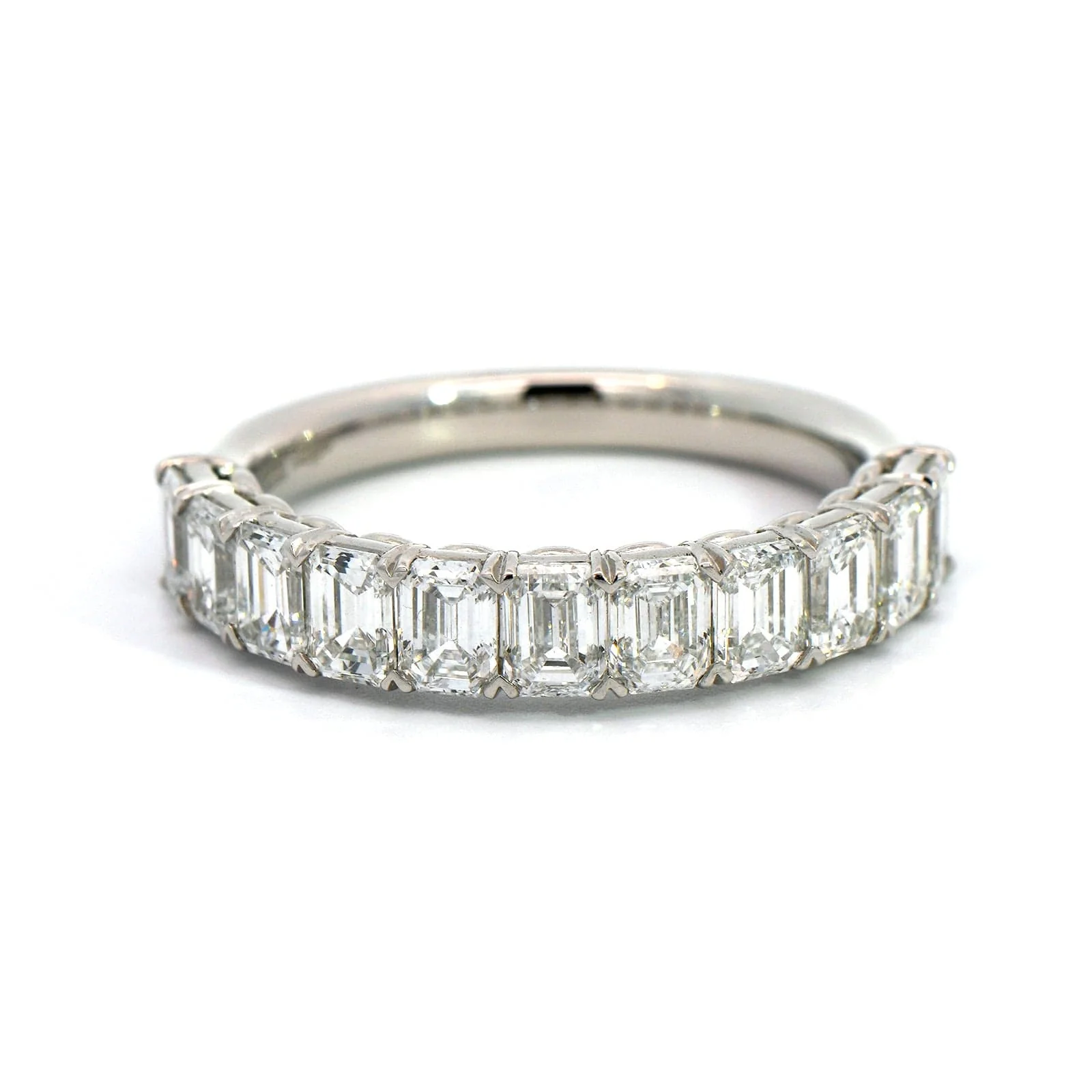 Platinum Grande Air Emerald Cut Diamond Band - Image 5