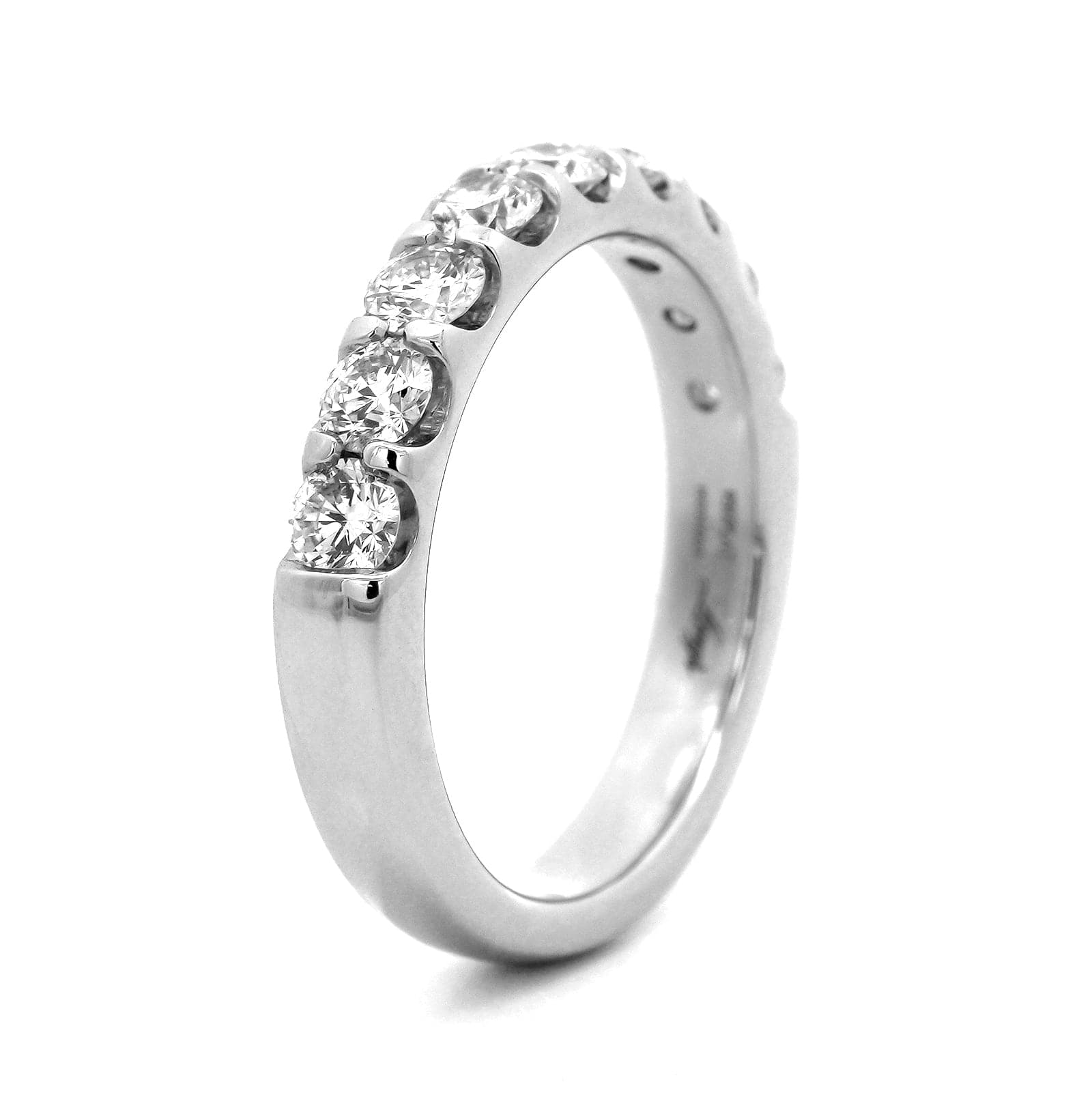 Platinum Modern Aire Shared Prong Round Diamond Band - Image 2