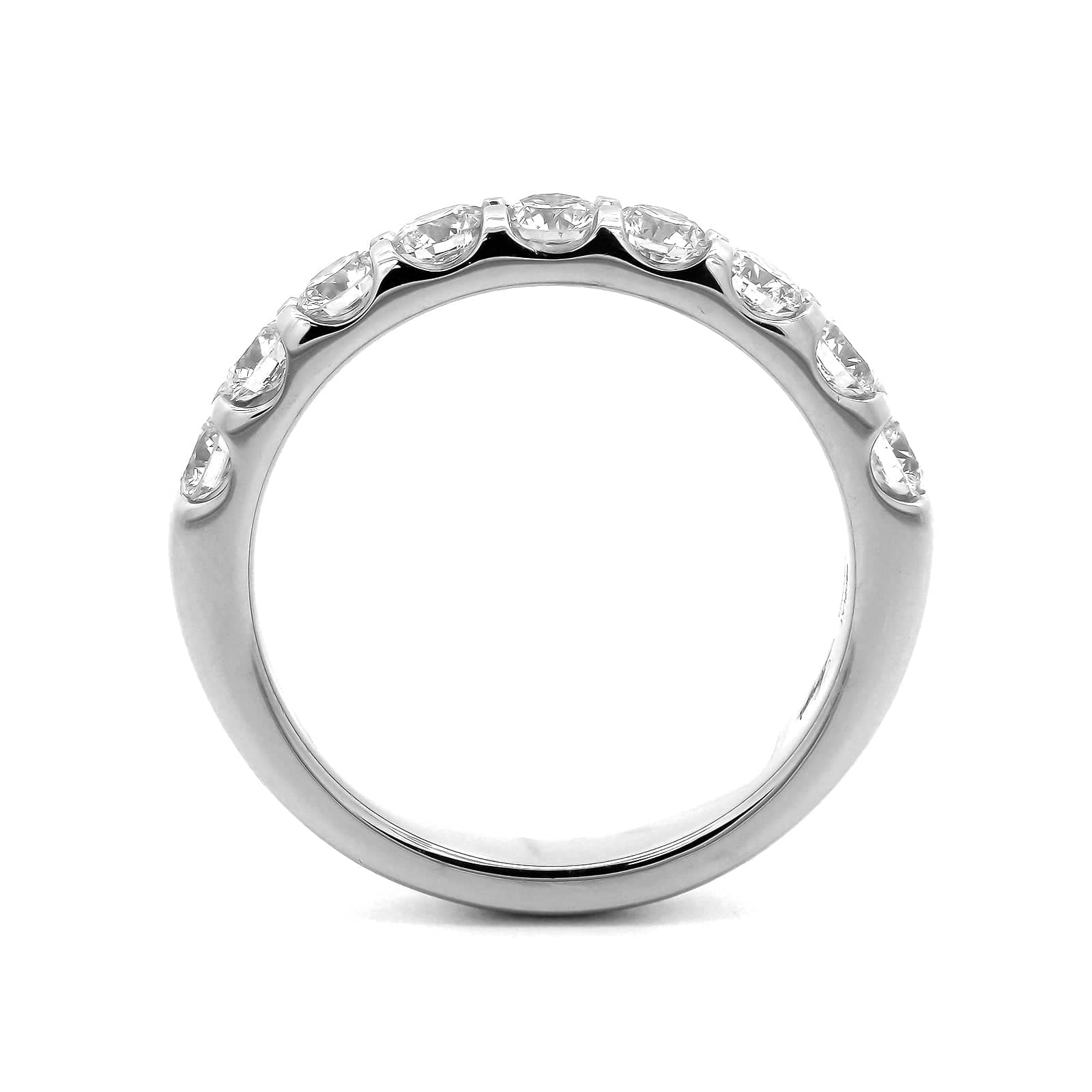 Platinum Modern Aire Shared Prong Round Diamond Band - Image 3