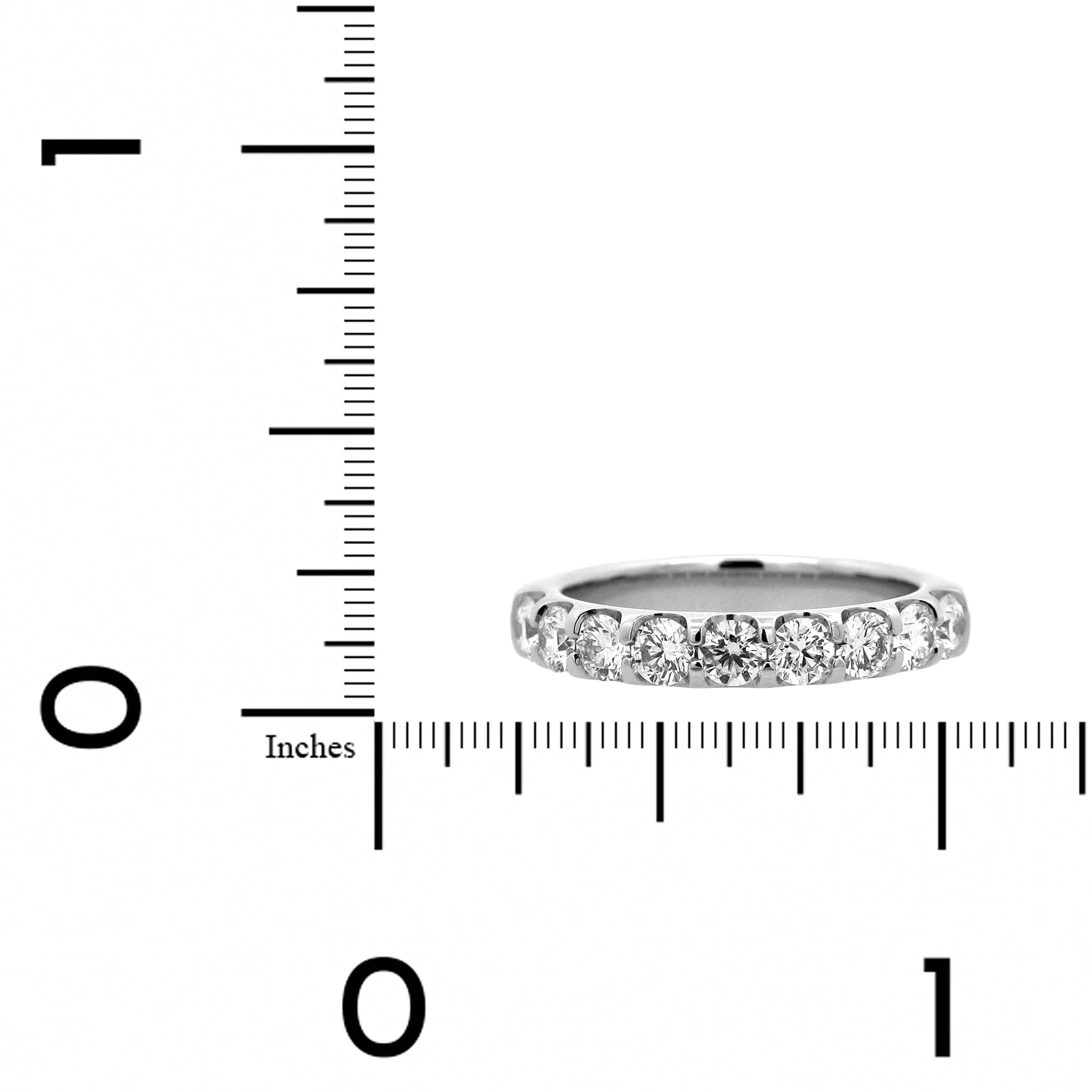 Platinum Modern Aire Shared Prong Round Diamond Band - Image 4