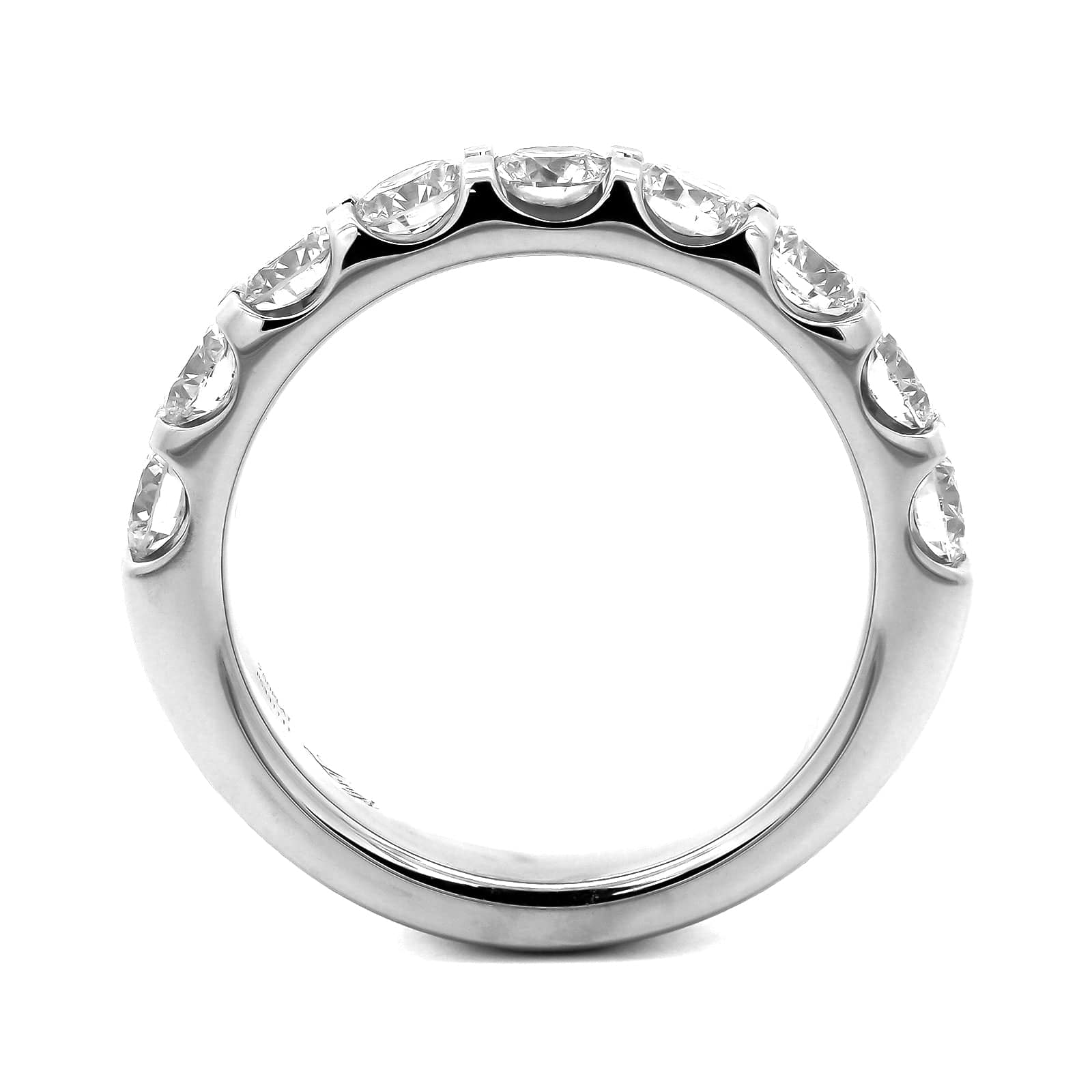 Platinum Modern Aire Shared Prong Round Diamond Band - Image 3