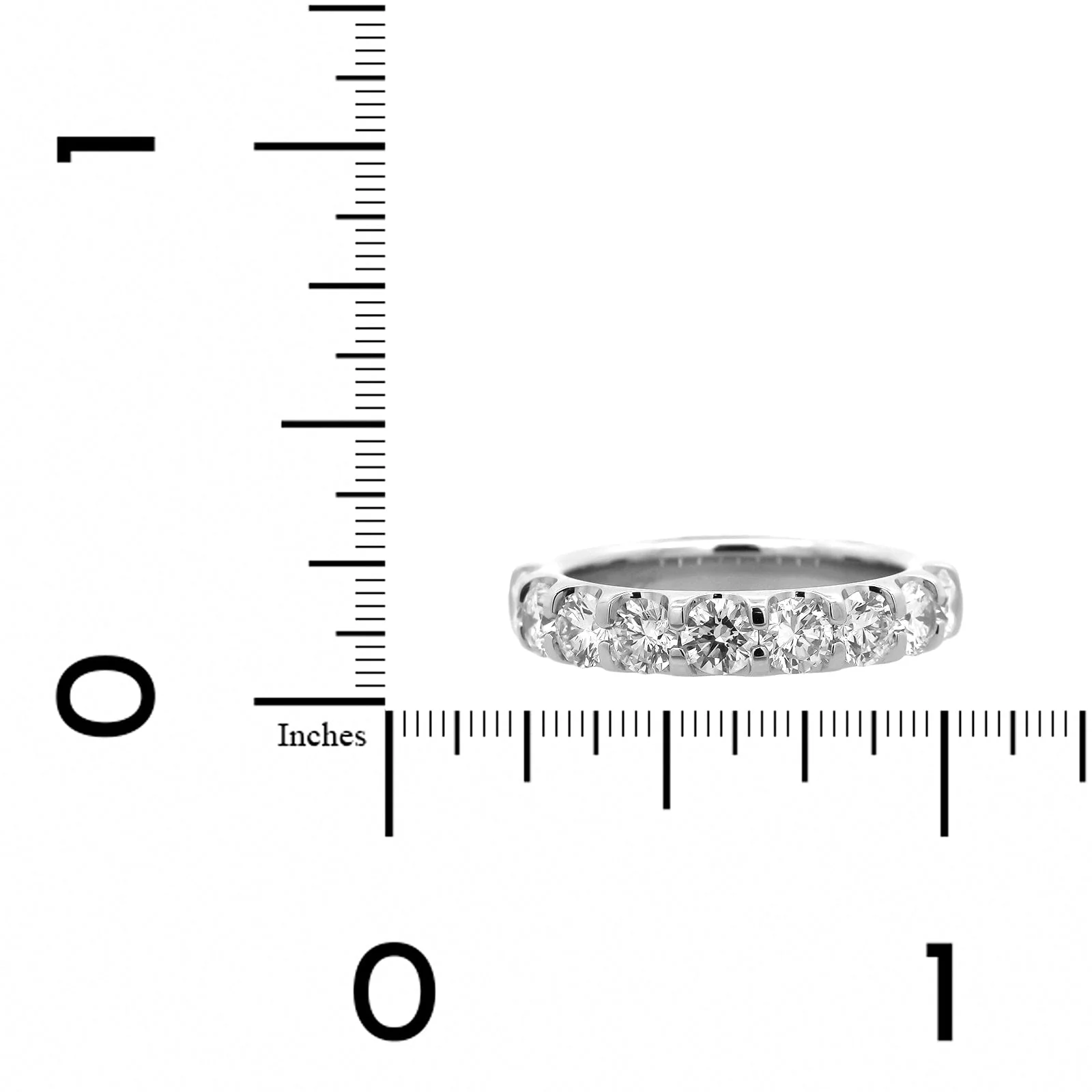 Platinum Modern Aire Shared Prong Round Diamond Band - Image 4