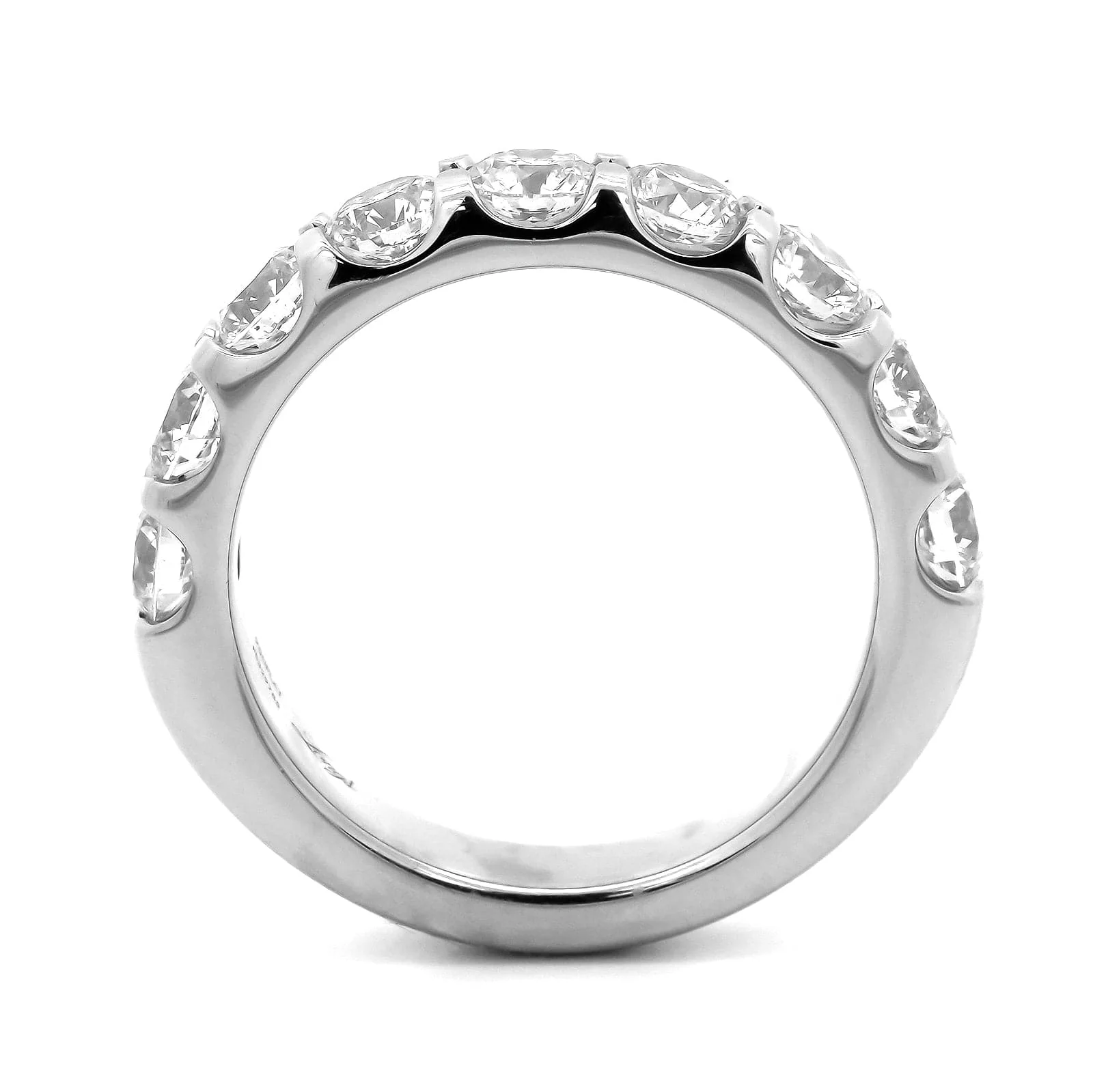 Platinum Modern Aire Shared Prong Round Diamond Band - Image 3