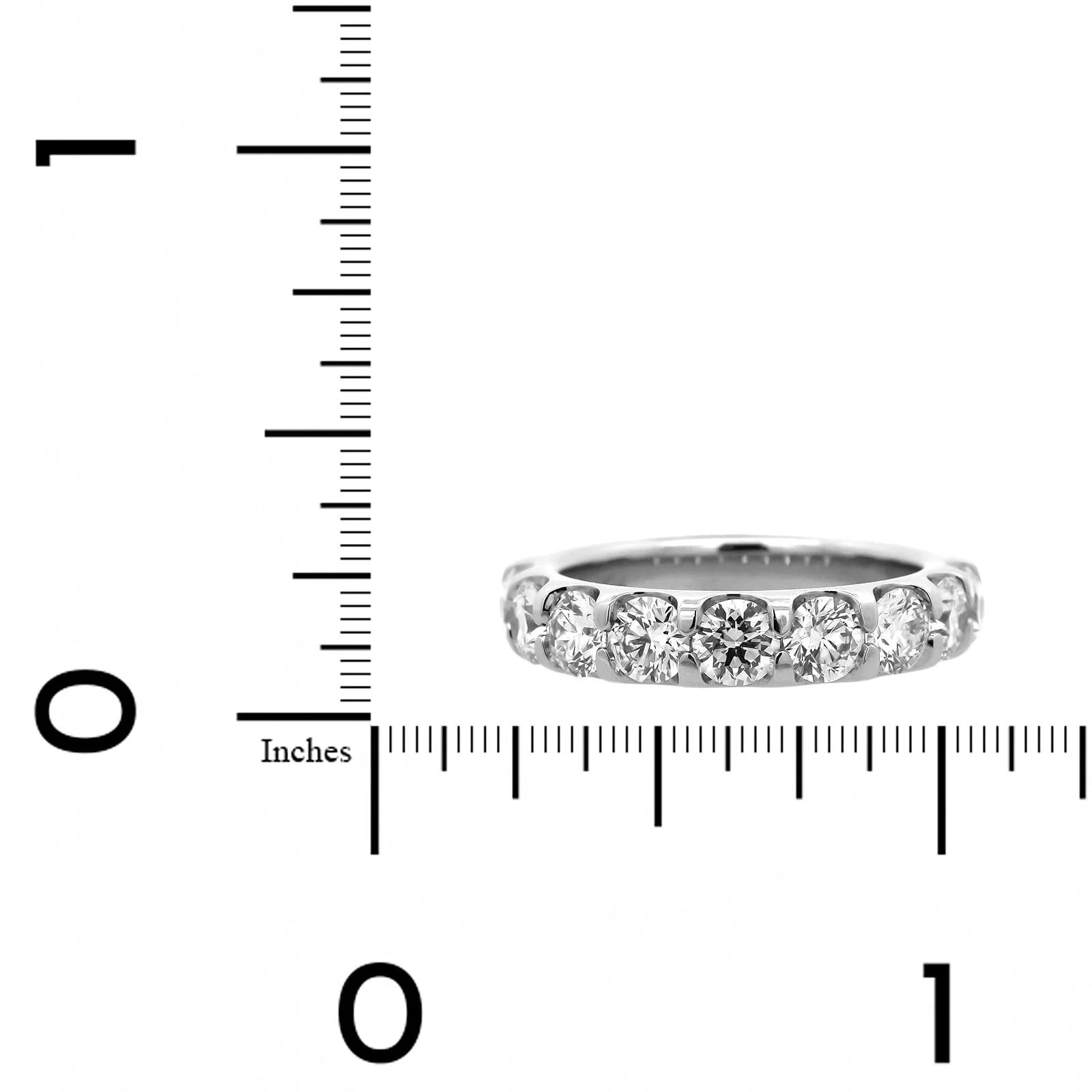 Platinum Modern Aire Shared Prong Round Diamond Band - Image 4