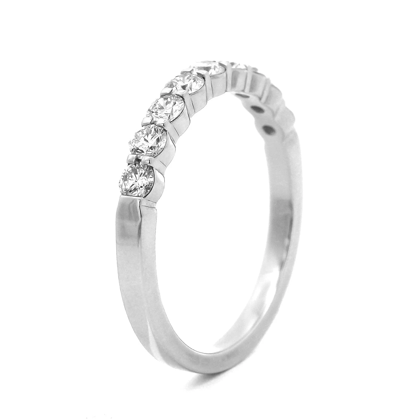Platinum Classic Shared Prong Round .50CTW Diamond Band - Image 2