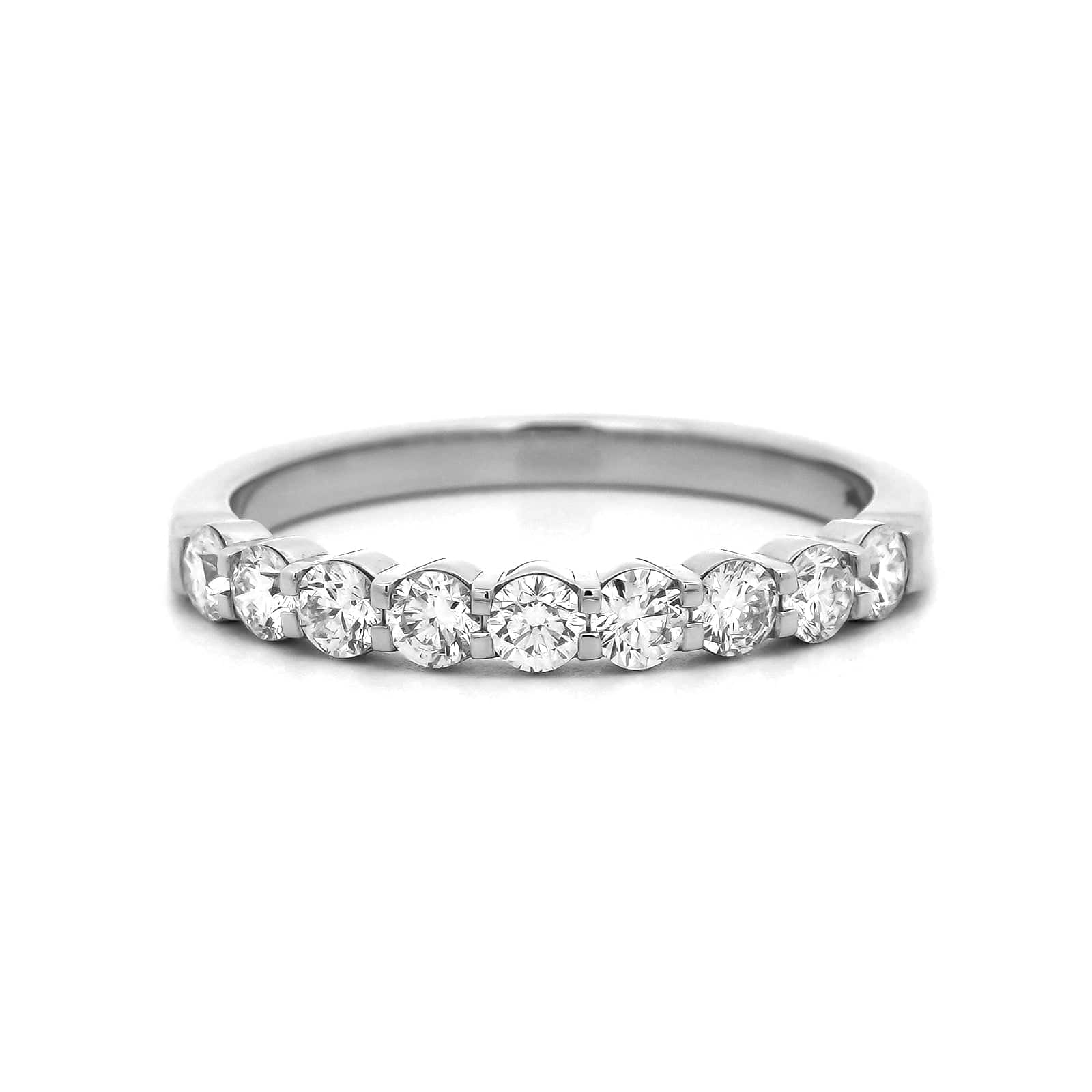 Platinum Classic Shared Prong Round .50CTW Diamond Band - Image 5