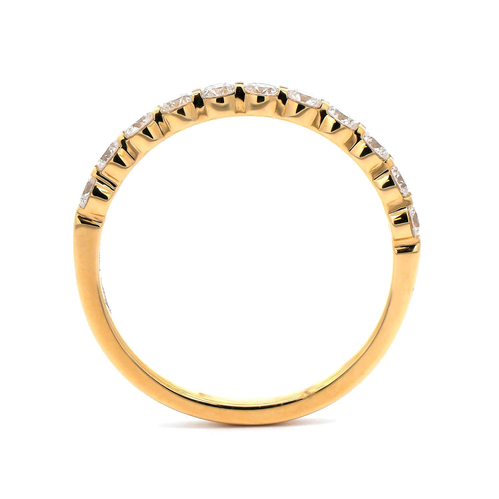 18K Yellow Gold Classic Shared Prong Diamond Band - Image 3