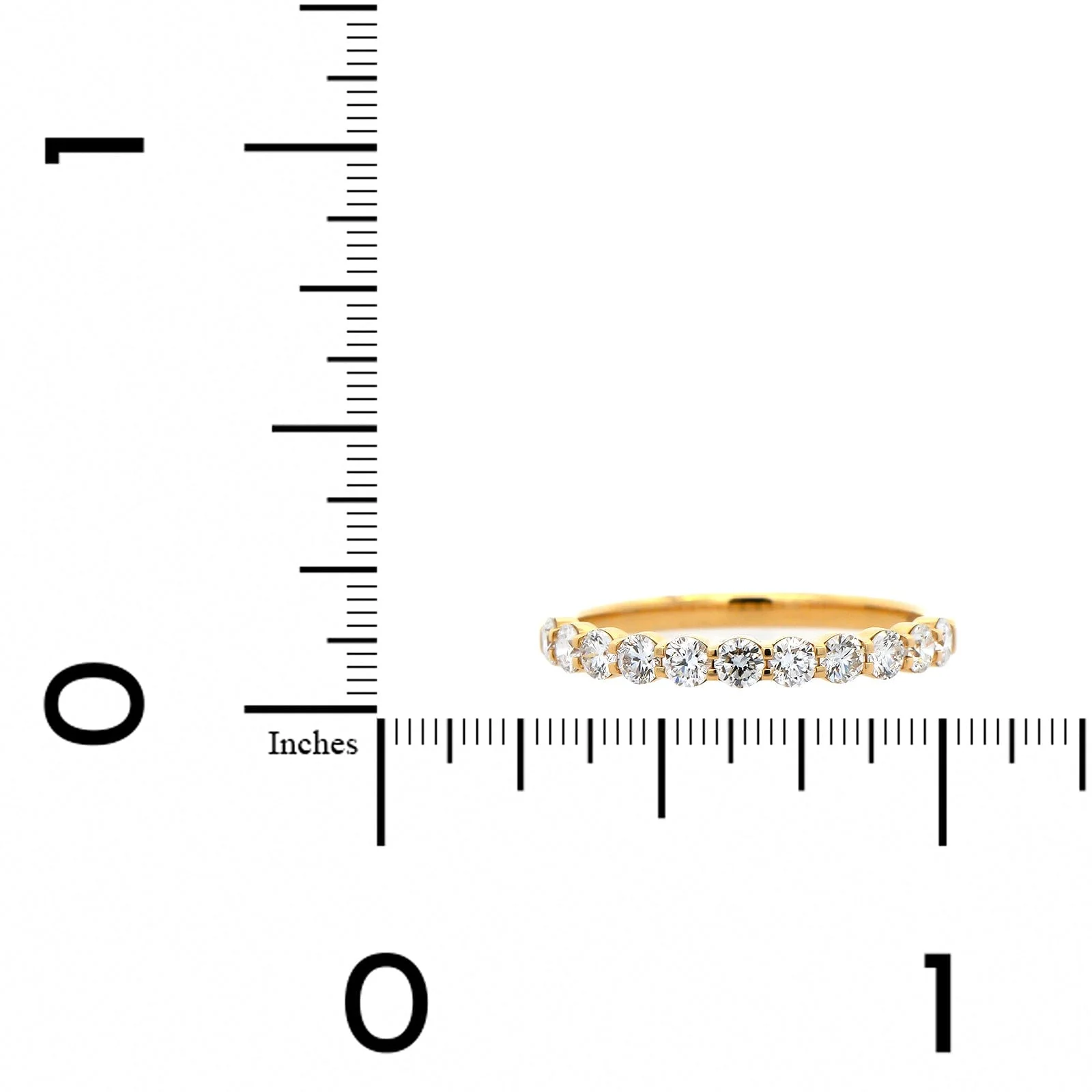 18K Yellow Gold Classic Shared Prong Diamond Band - Image 4