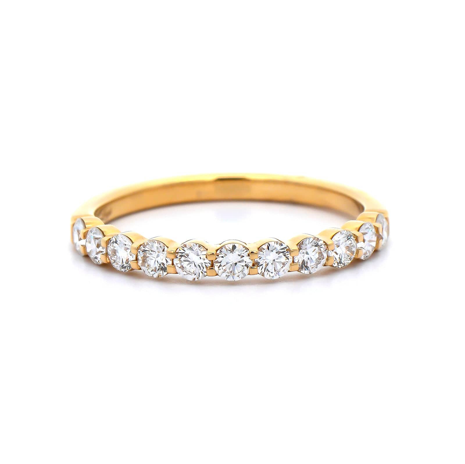 18K Yellow Gold Classic Shared Prong Diamond Band - Image 5