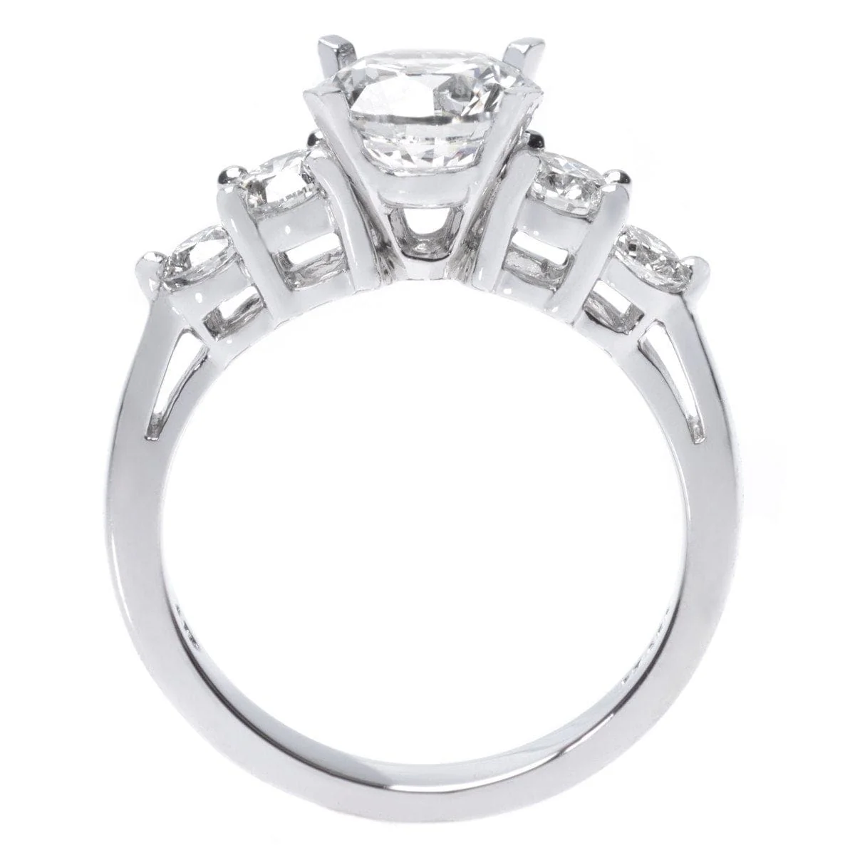 Platinum Graduated Engagement Ring Setting - Image 3