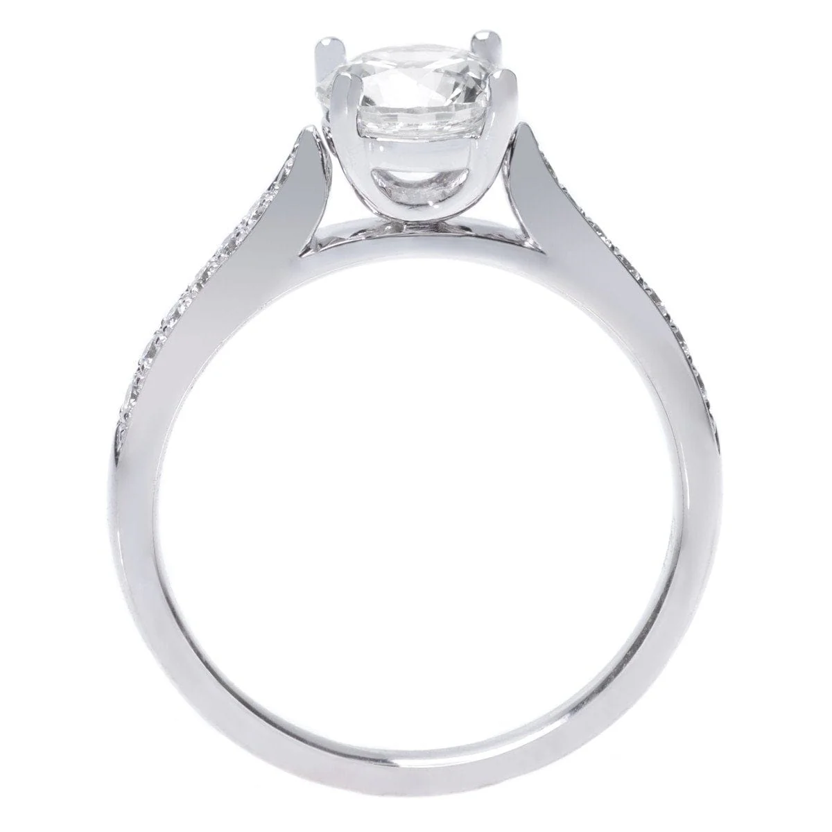 Platinum Channel Set 14-Stone Engagement Ring Setting - Image 3