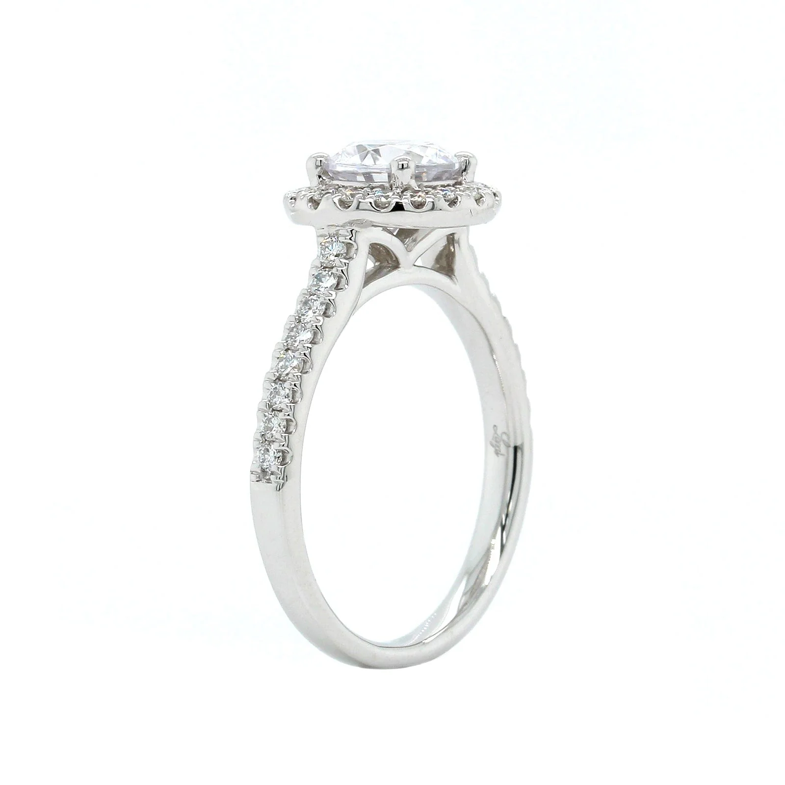 Platinum Diamond Halo Engagement Ring Setting - Image 2