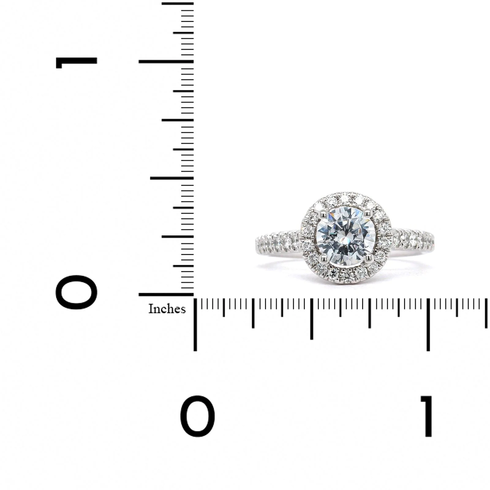 Platinum Diamond Halo Engagement Ring Setting - Image 3