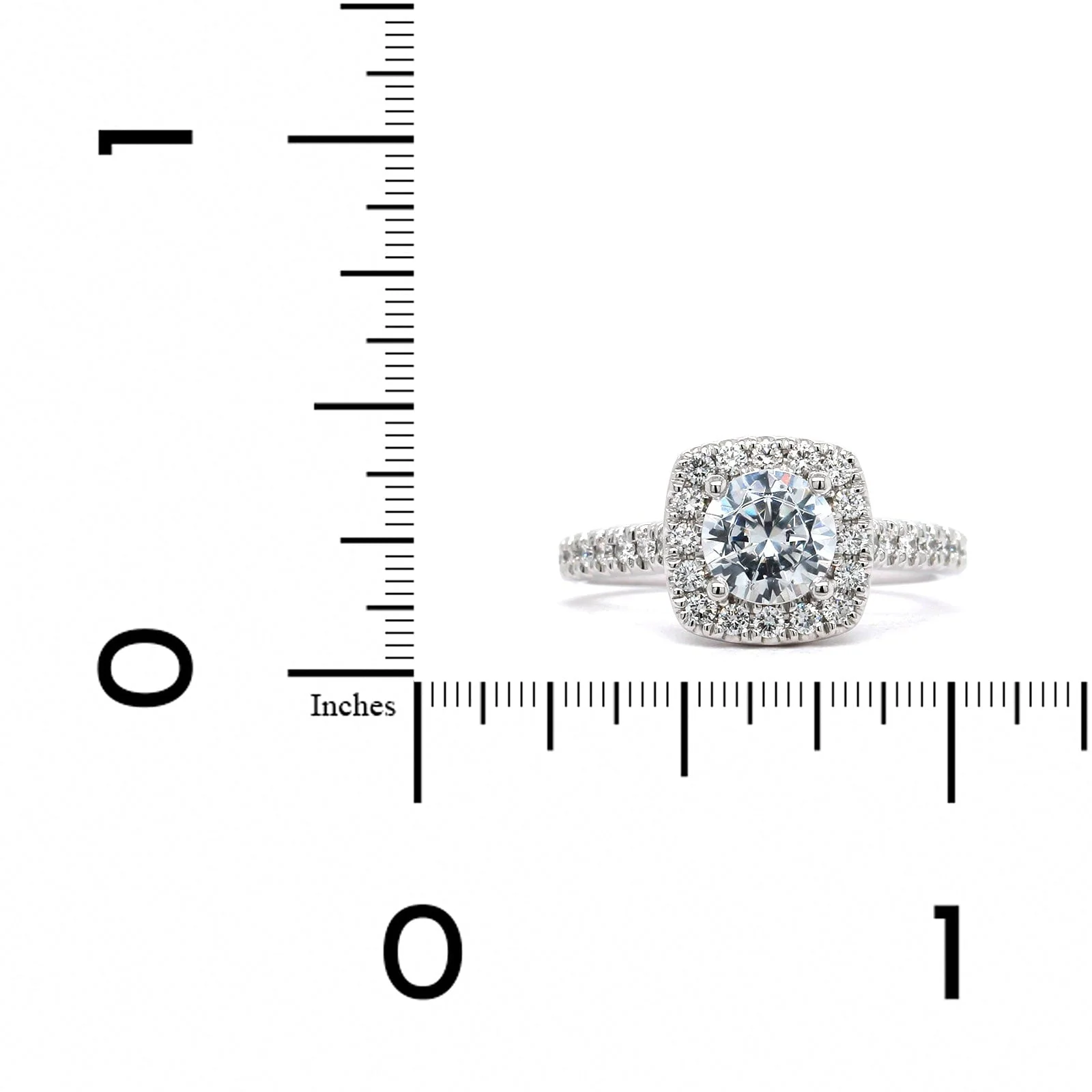 Platinum Cushion Diamond Halo Engagement Ring Setting - Image 3