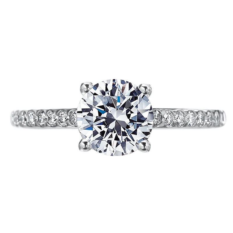 Platinum Smooth Channel 4 Prong Engagement Ring Setting