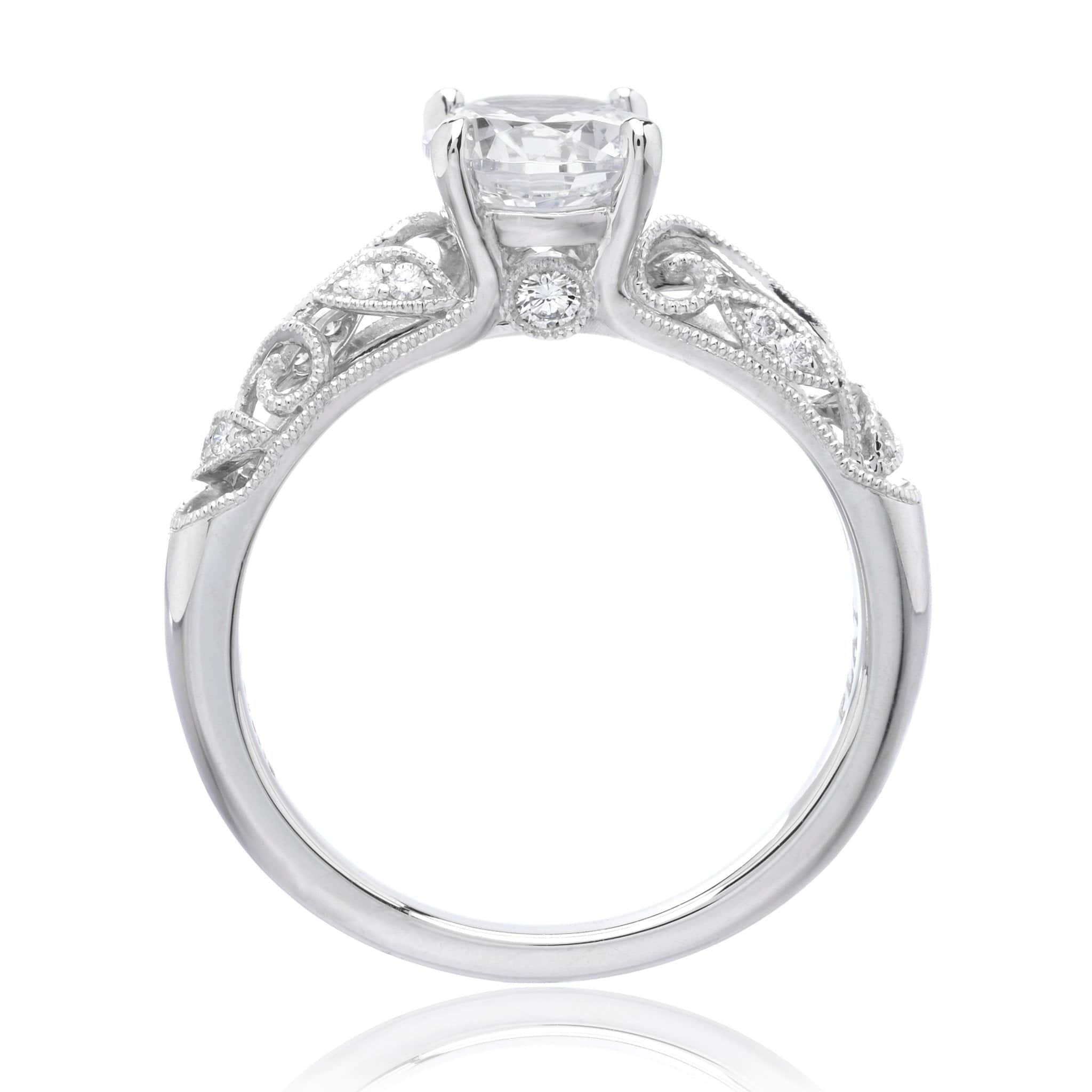Platinum Vintage Inspired Designer Engagement Ring Setting - Image 3
