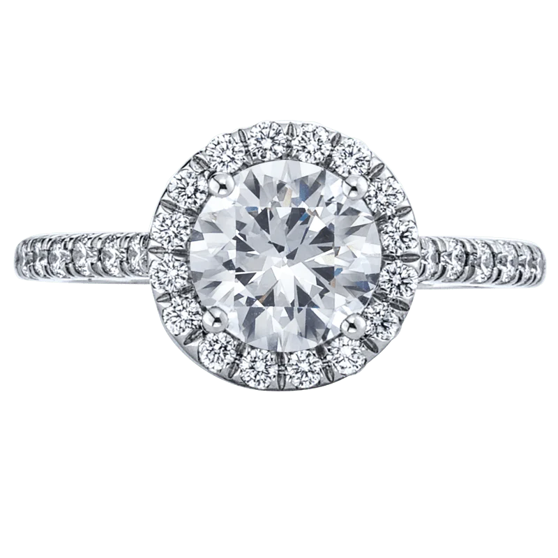 Platinum Halo Engagement Ring Setting