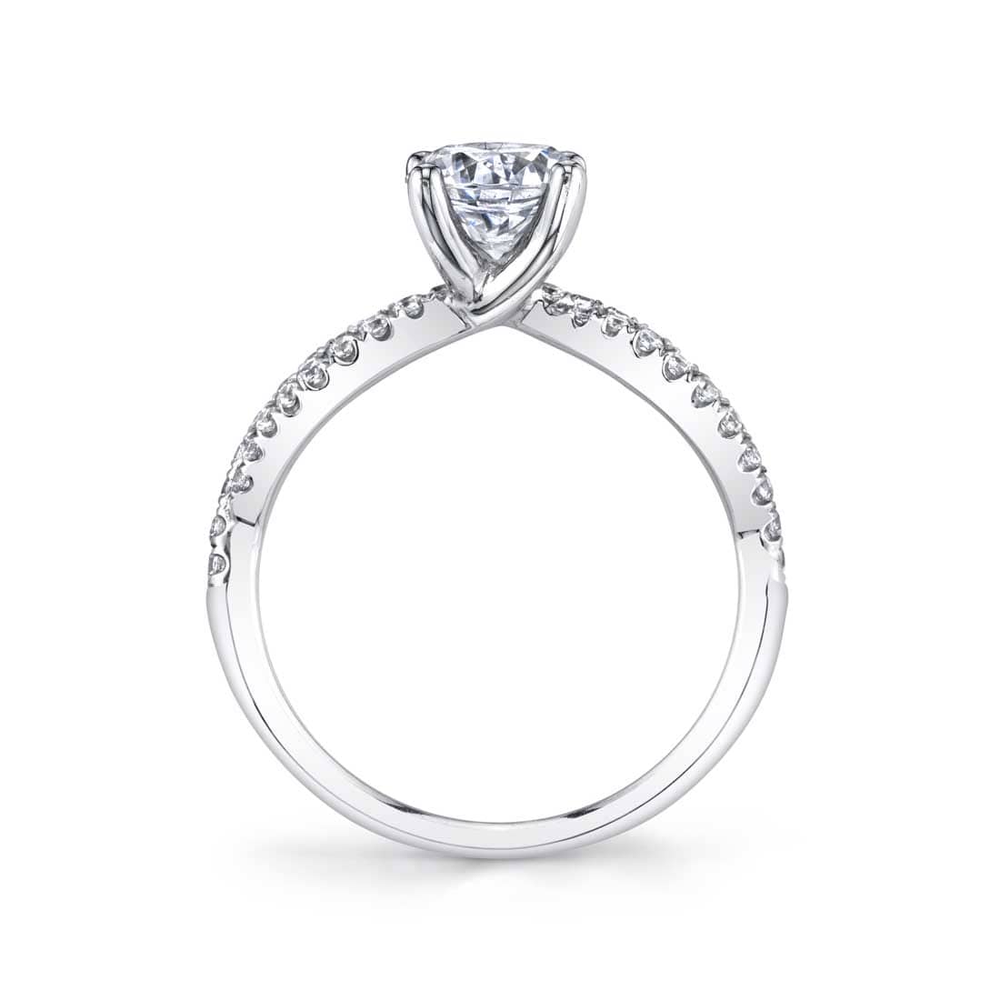 Platinum Split Shank Diamond Engagement Ring Setting - Image 2