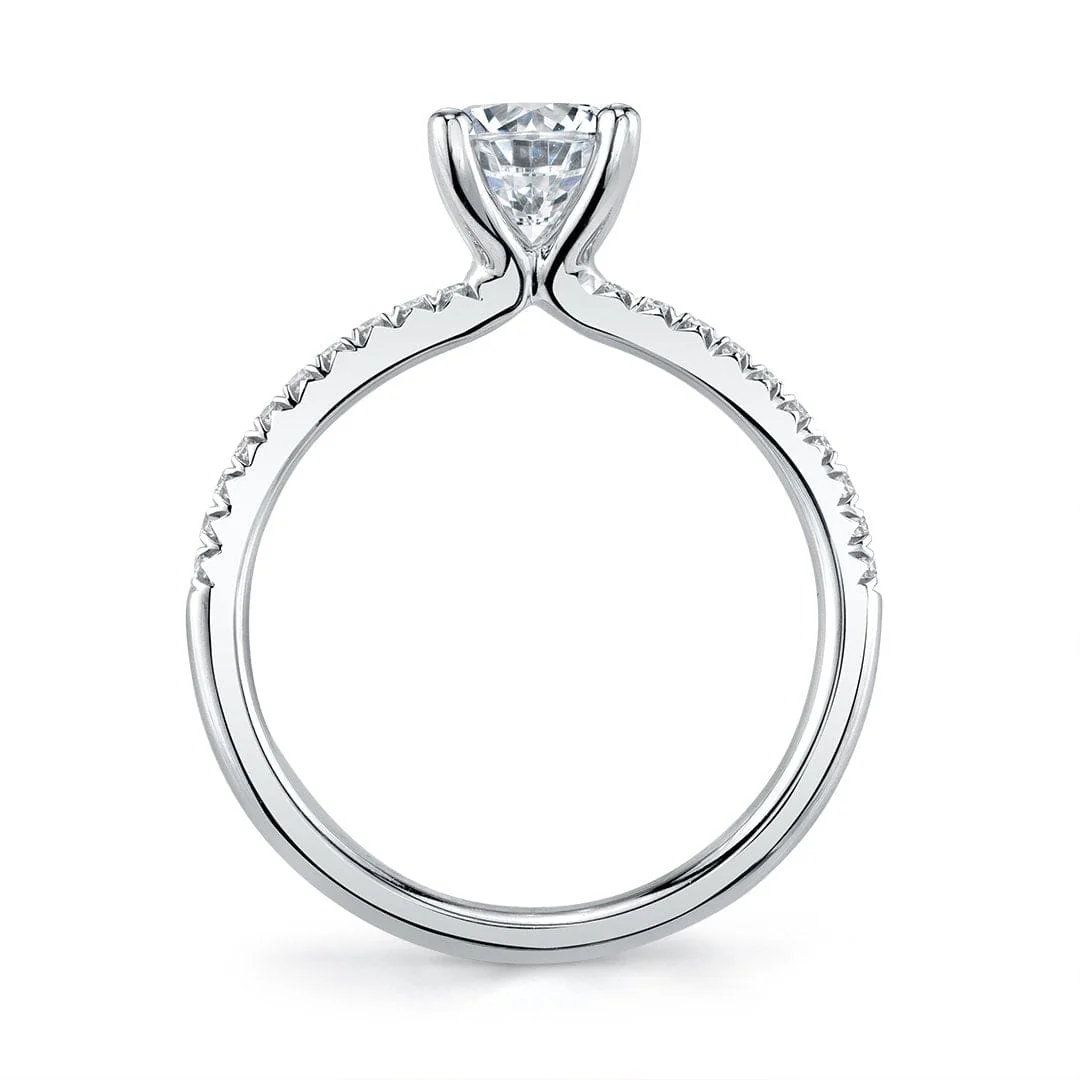 Platinum Diamond Sides Engagement Ring Setting - Image 2