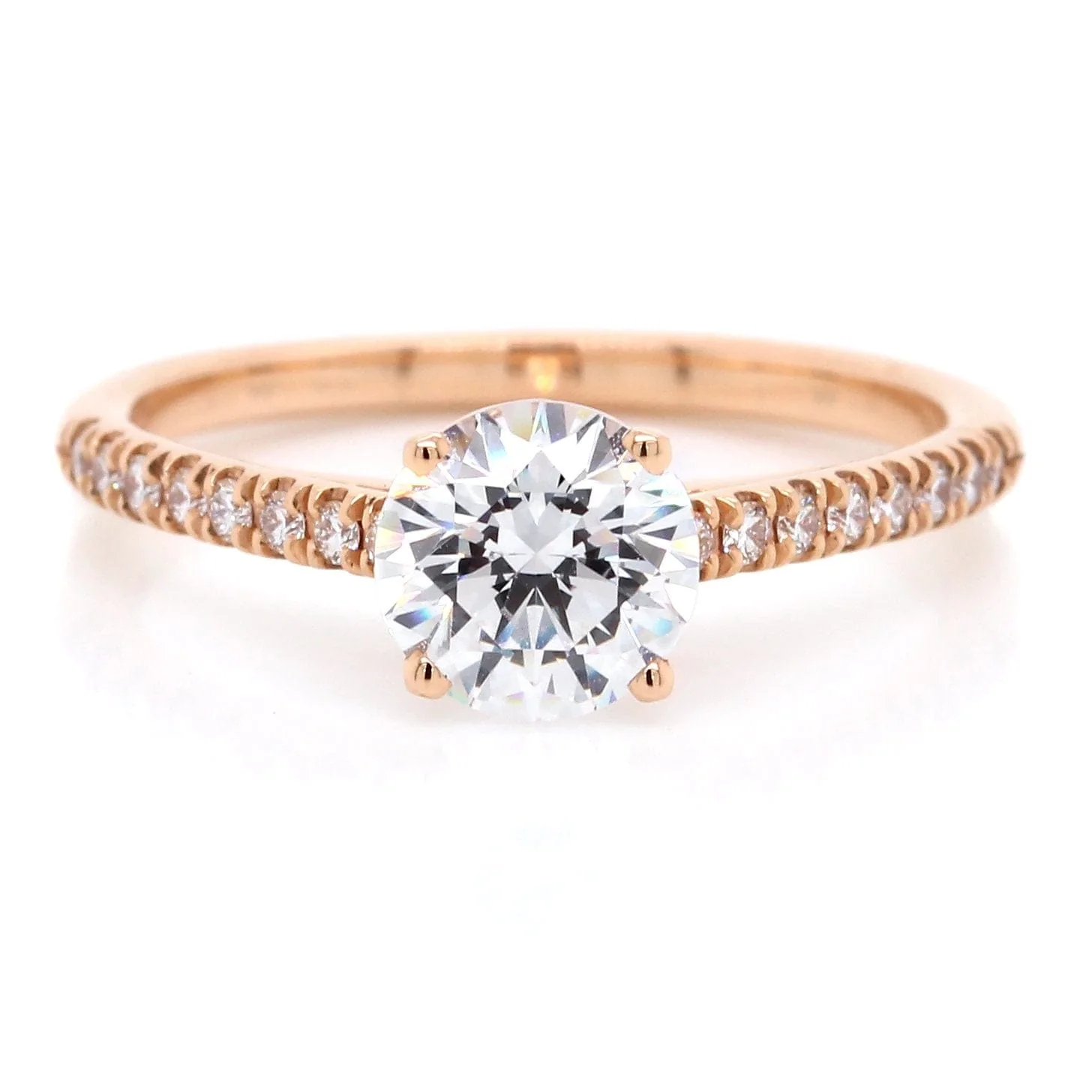 18K Rose Gold Diamond Engagement Ring Setting