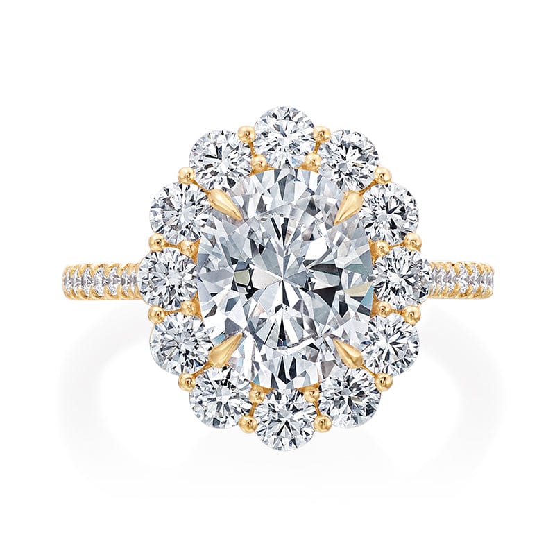 Platinum Oval Halo Engagement Ring Setting - Image 3