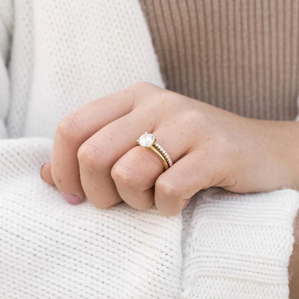 18K Yellow Gold 4-Prong Engagement Ring Setting - Image 2