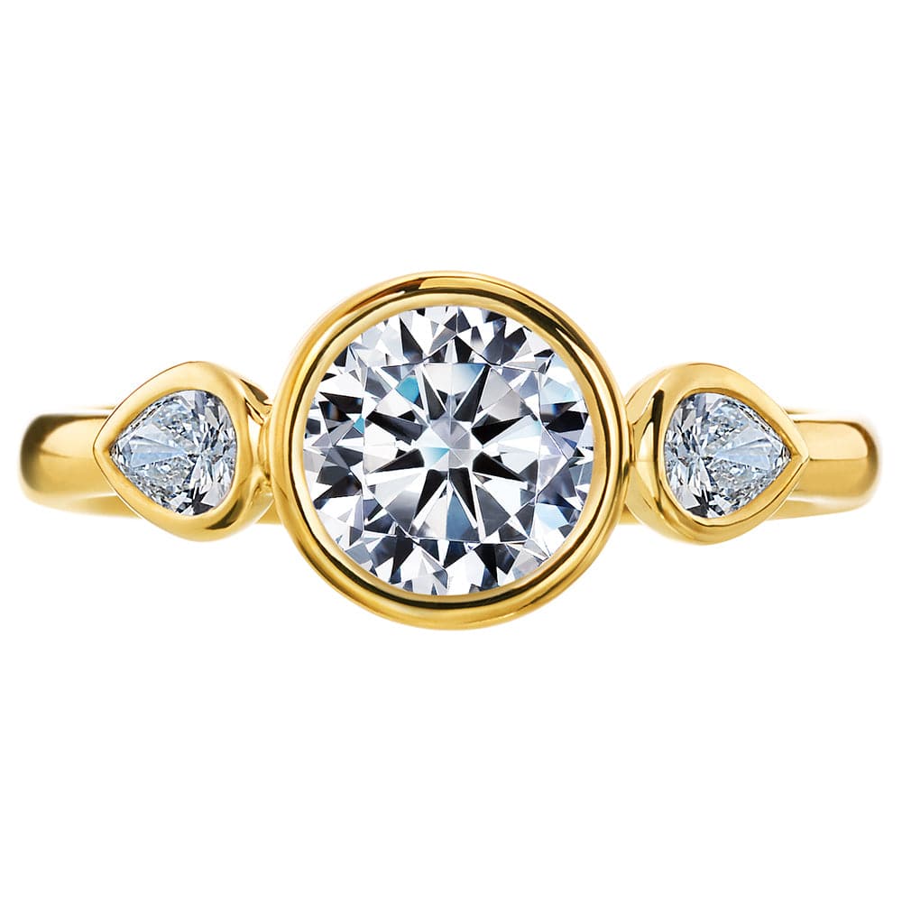 18K Rose Gold Three Stone Engagement Ring Setting - Image 5