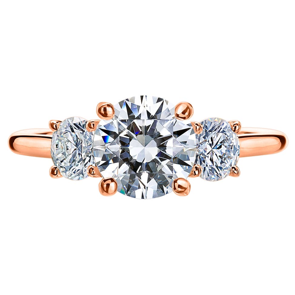 18K Yellow Gold 3 Stone Engagement Ring Setting - Image 5