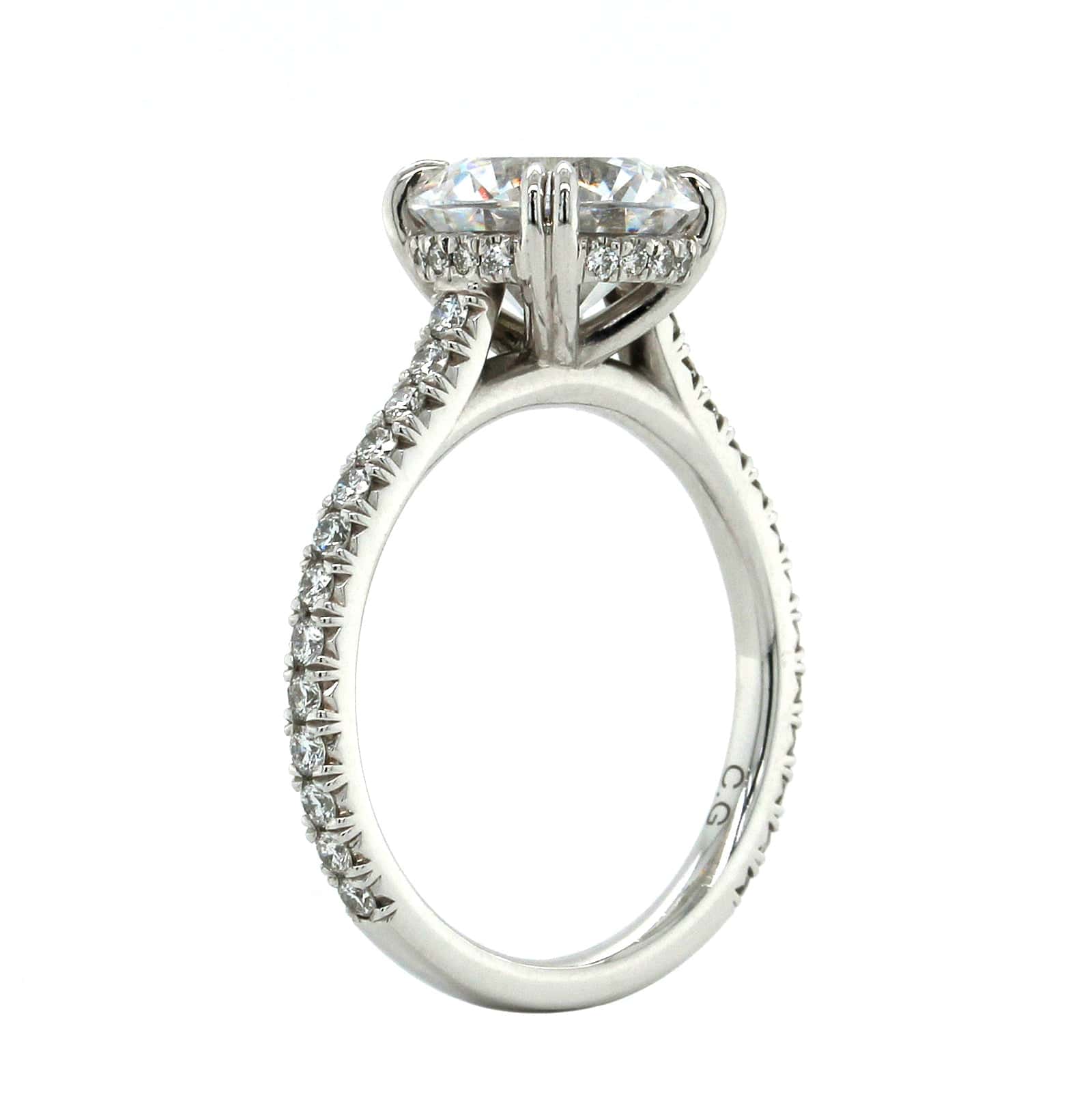 Platinum 4 Prong Diamond Engagement Ring Setting - Image 2