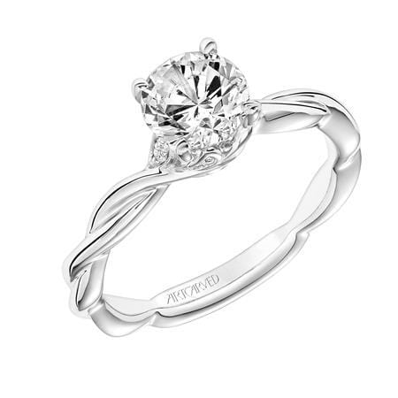 Platinum Twist Diamond Gallery Engagement Ring Setting - Image 3