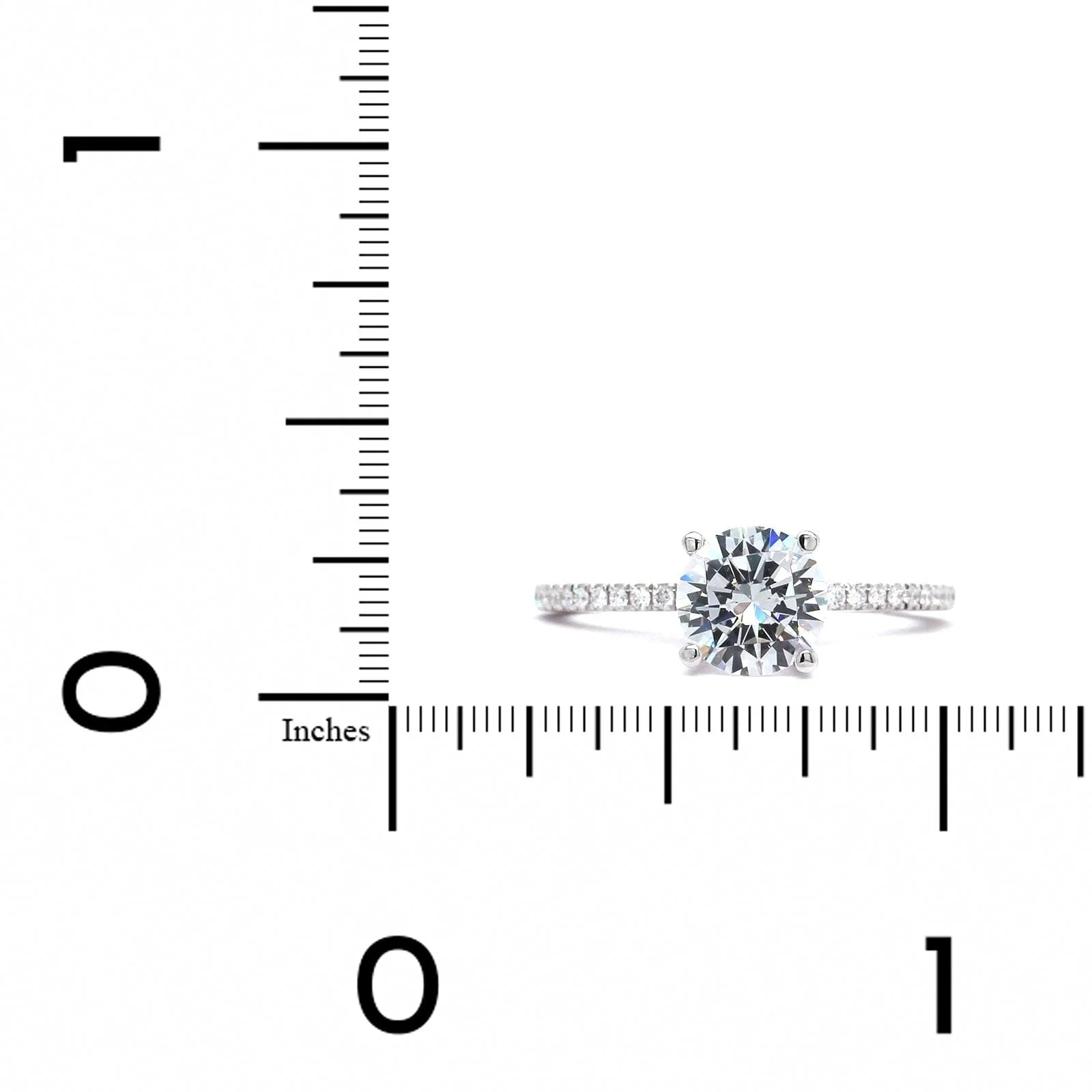 18K White Gold Pave Diamond Engagement Ring Setting - Image 3