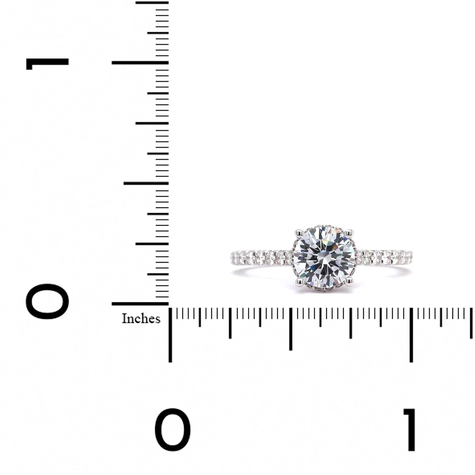 18K White Gold Prong Set Engagement Ring Setting - Image 3