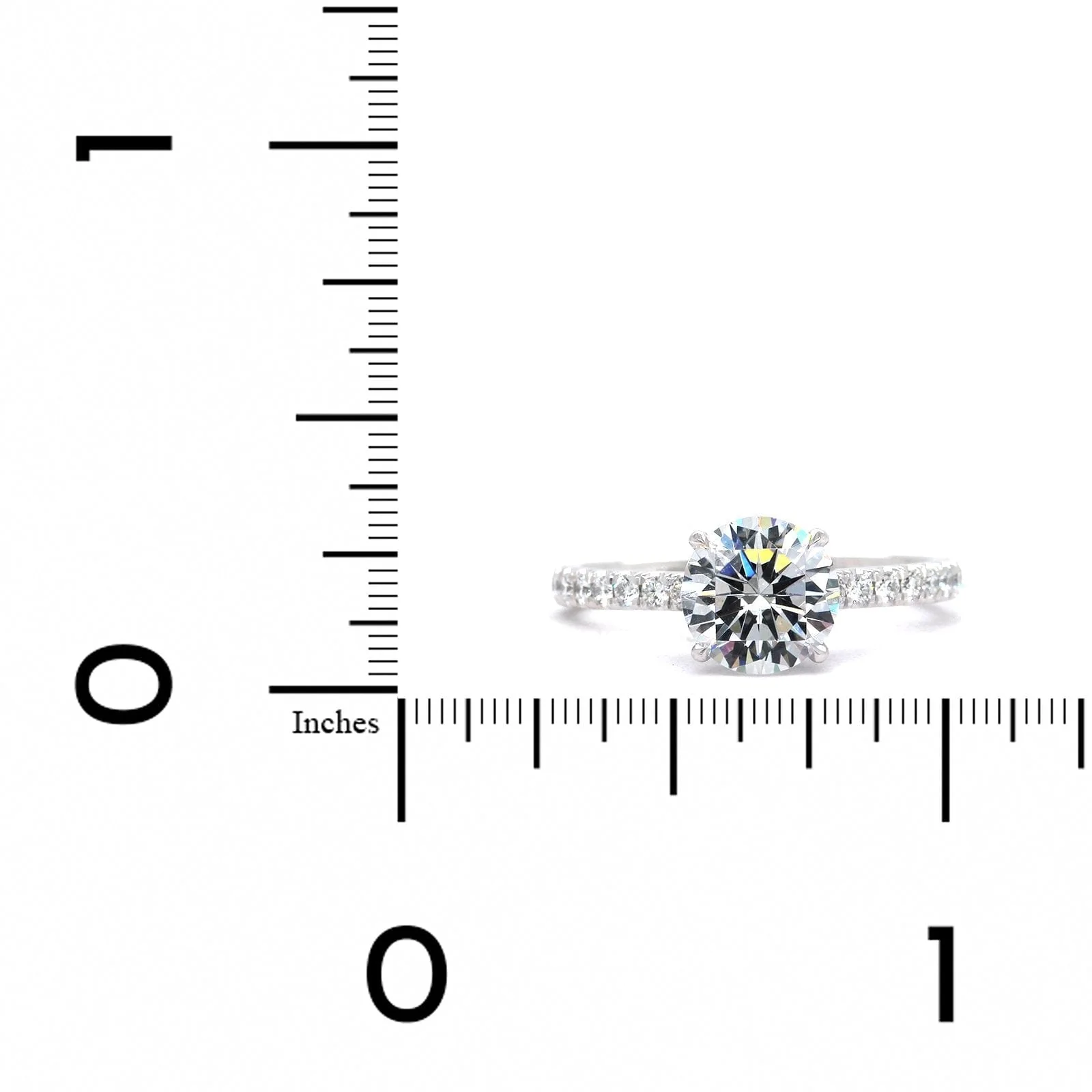 Platinum Prong Set Hidden Diamond Halo Engagement Ring Setting - Image 3