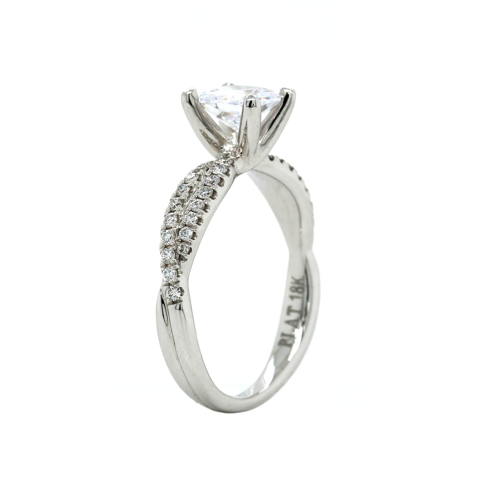 Platinum Twist Engagement Ring Setting - Image 2