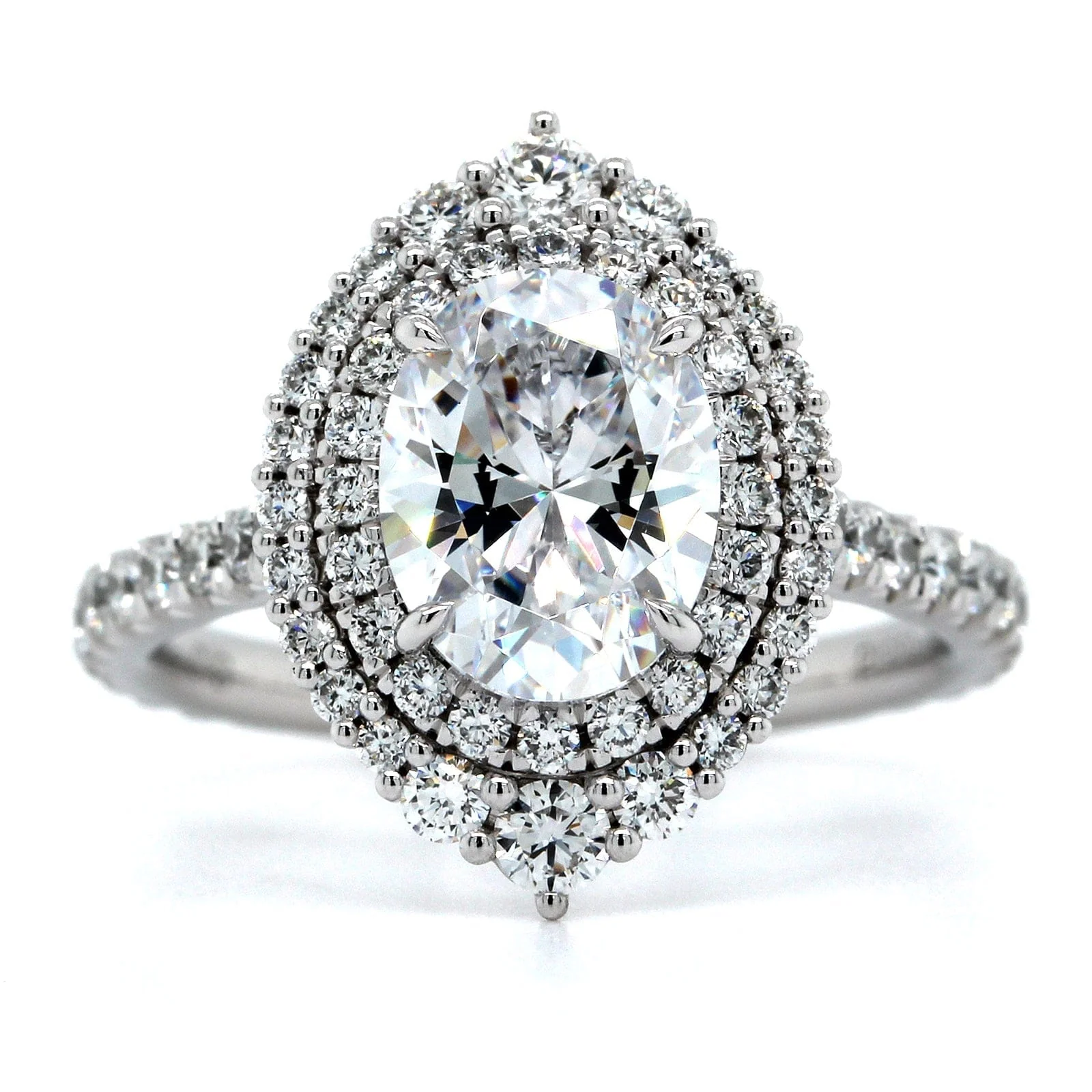 Platinum Double Diamond Halo Engagement Ring Setting