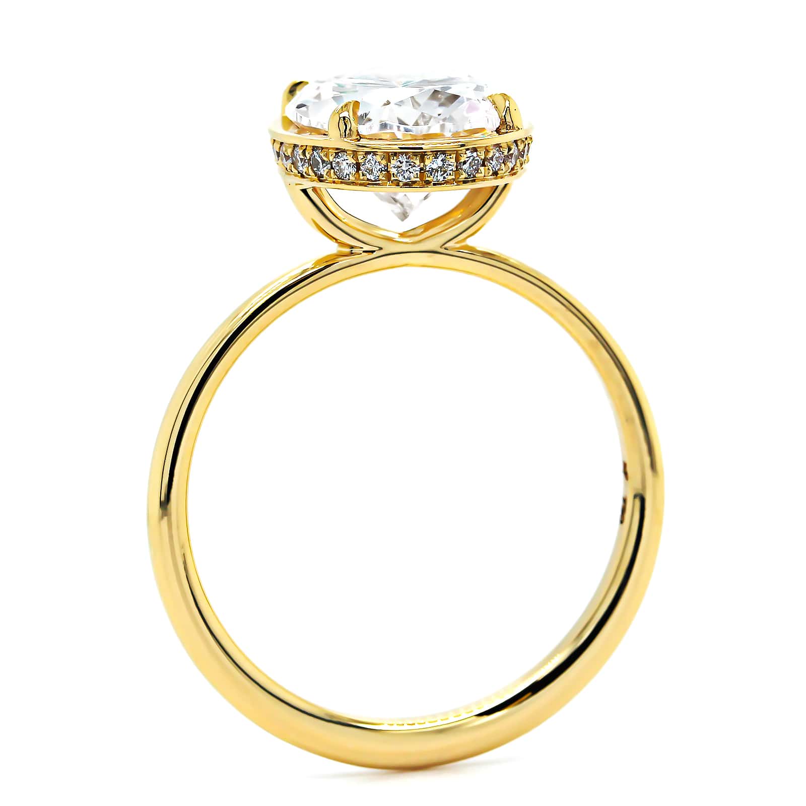 18K Yellow Gold Oval Engagement Ring Setting - Image 3