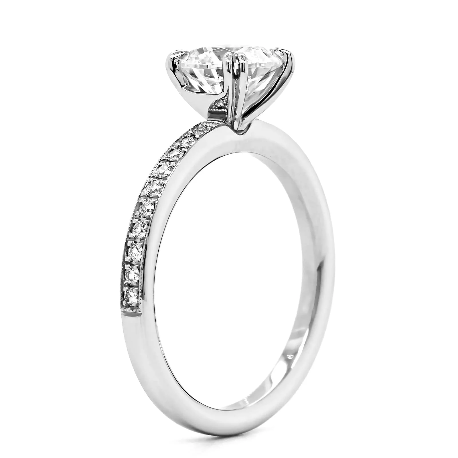 Platinum Double Claw Prong Engagement Ring Setting - Image 2