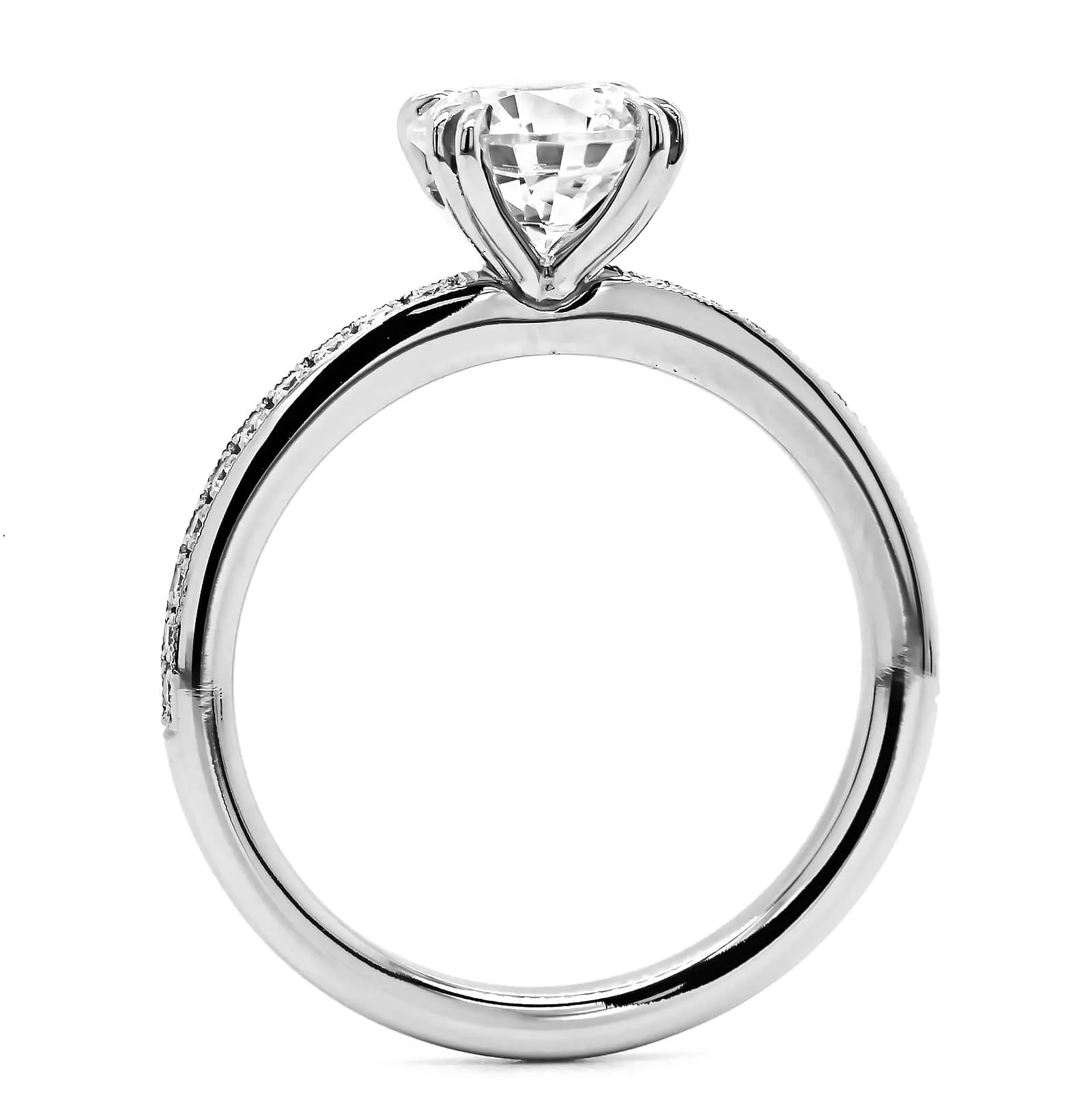 Platinum Double Claw Prong Engagement Ring Setting - Image 3