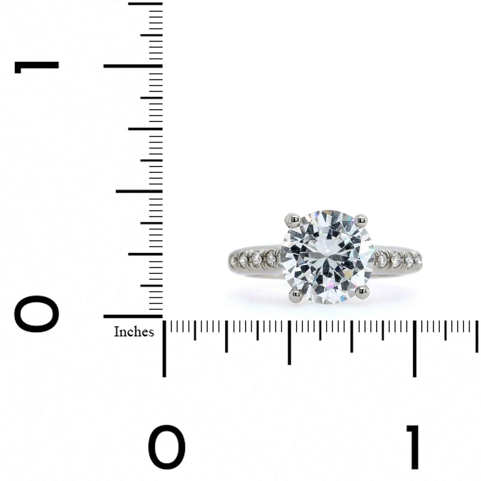 Platinum French Set Diamond Engagement Ring Setting - Image 4